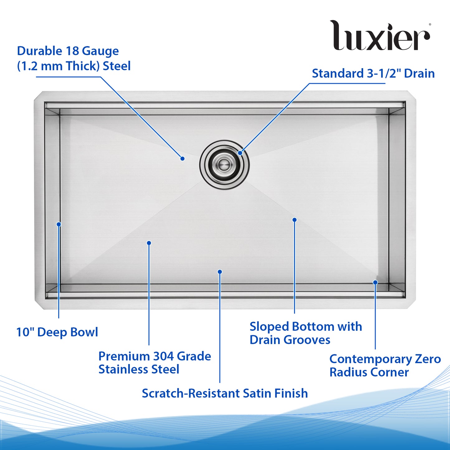 CHS33-18Z 33 in. Undermount Single Bowl 18-Gauge Stainless Steel Workstation Kitchen Sink with Accessories