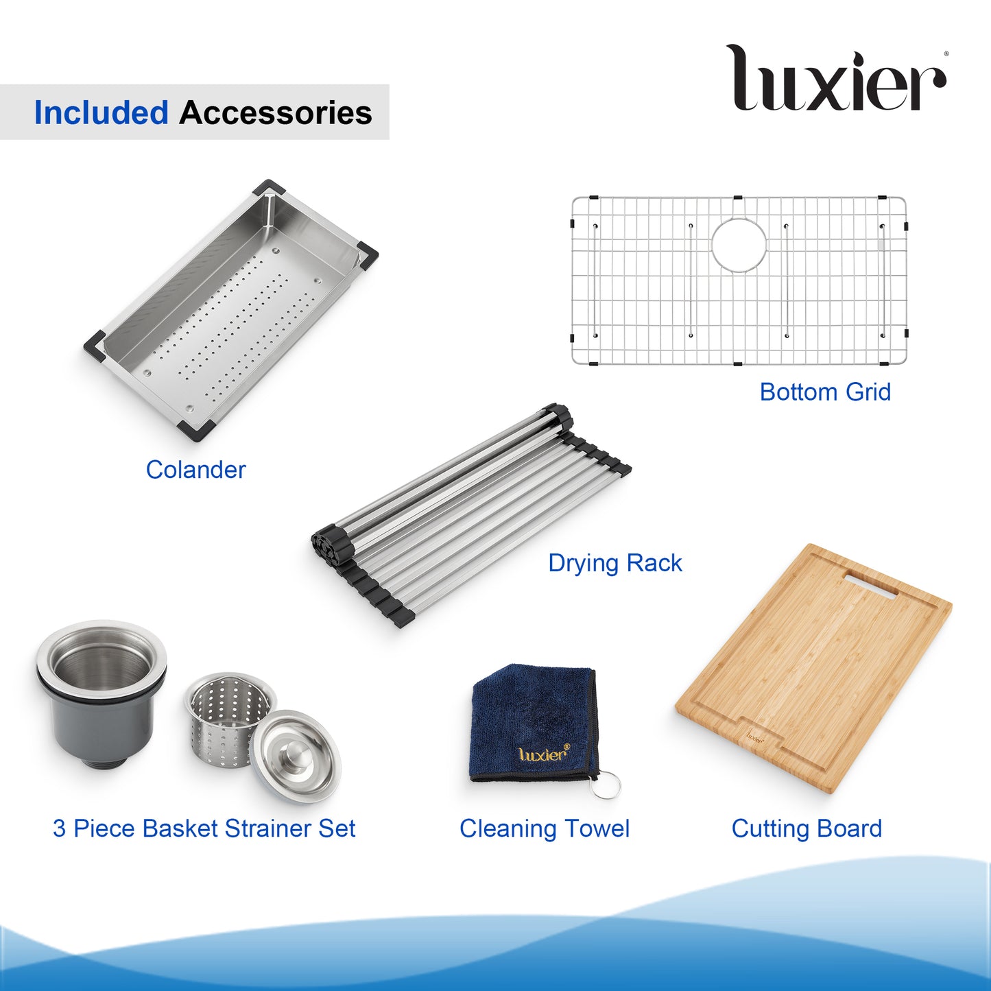 CHS33-18Z 33 in. Undermount Single Bowl 18-Gauge Stainless Steel Workstation Kitchen Sink with Accessories