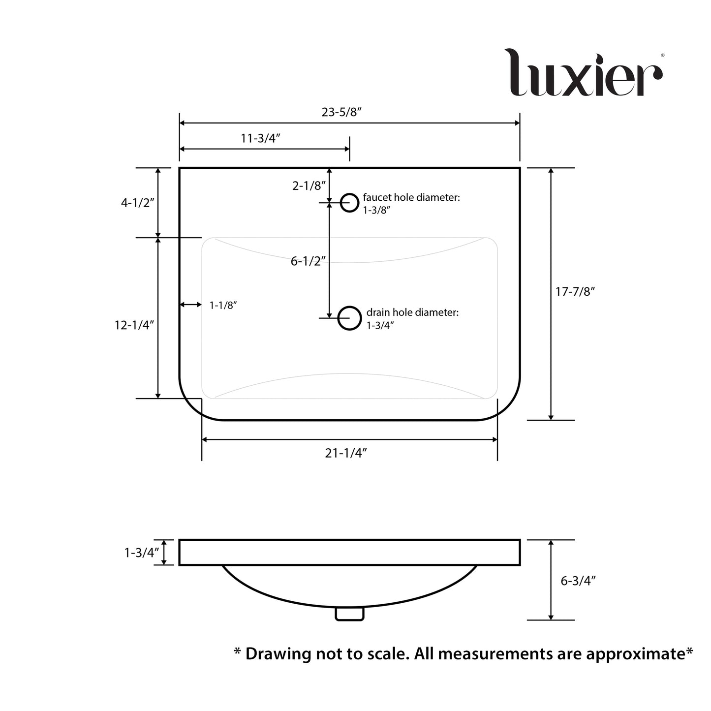 CS-028 Rectangular 24 in. Drop-In Ceramic Bathroom Sink in White