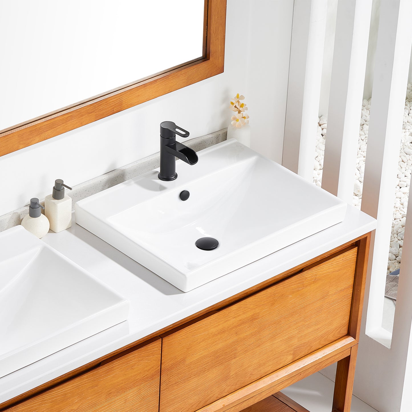 CS-029 Rectangular 24-1/2 in. Drop-In Ceramic Bathroom Sink in White