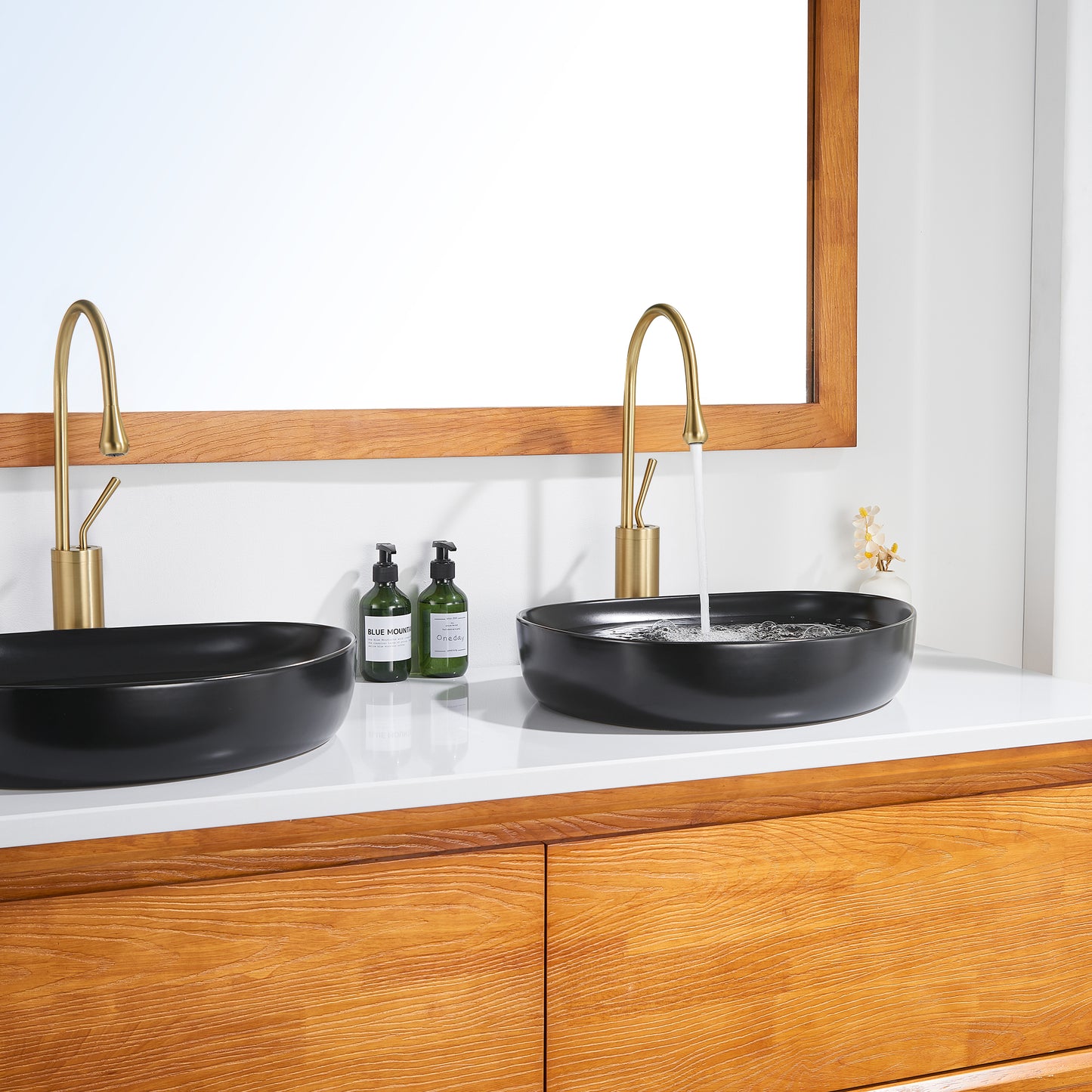 CS-032-MB Modern 22 in. Bathroom Ceramic Vessel Sink Art Basin in Matte Black