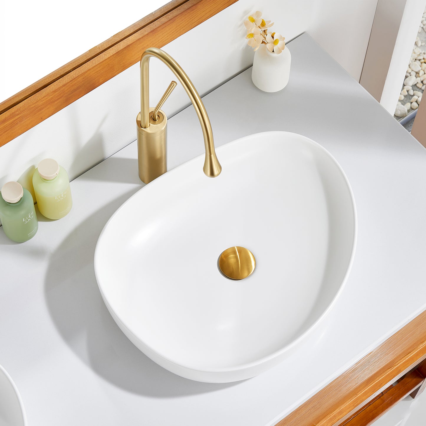 CS-032-MW Modern 22 in. Bathroom Ceramic Vessel Sink Art Basin in Matte White