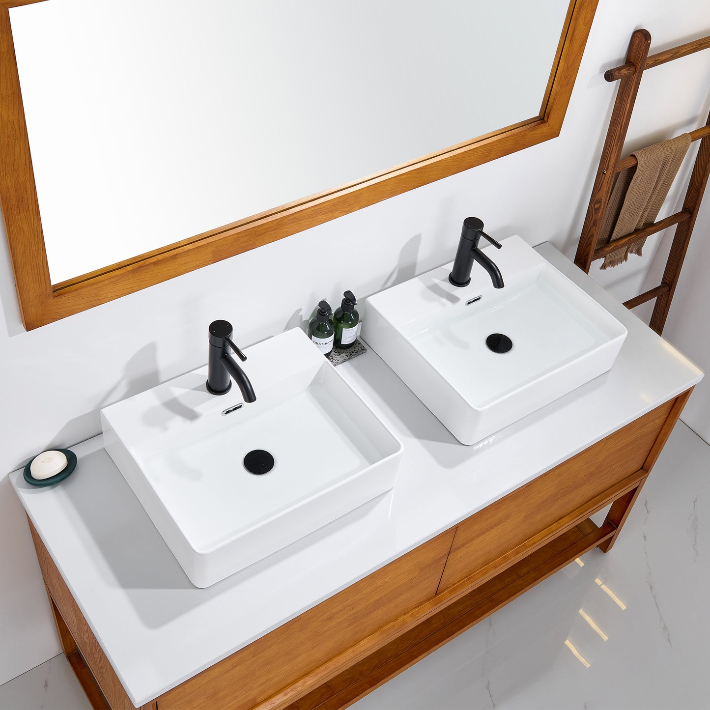 CS-033-GW Rectangular 20 in. Bathroom Ceramic Vessel Sink Art Basin in White