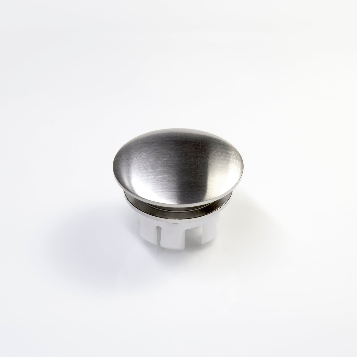 OC01-TB Round Overflow Cap Cover in Brushed Nickel