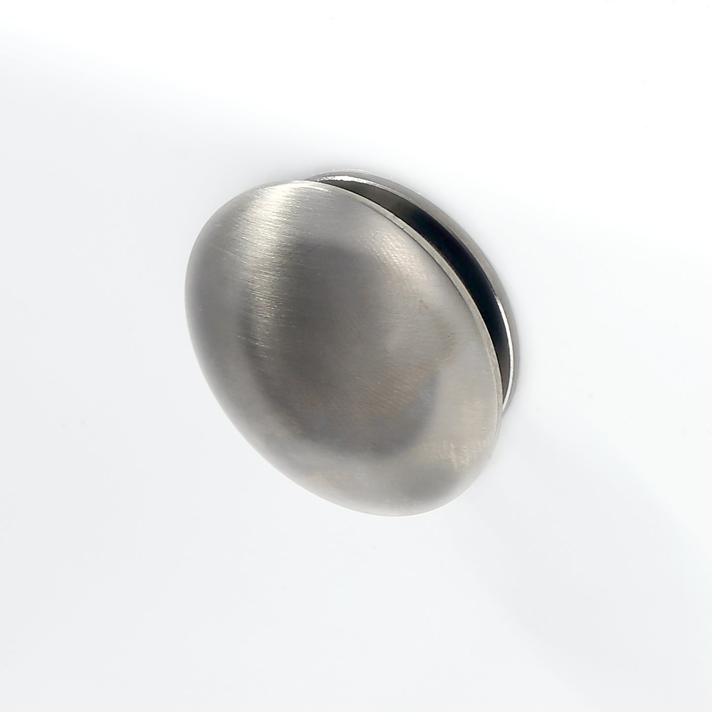 OC01-TB Round Overflow Cap Cover in Brushed Nickel