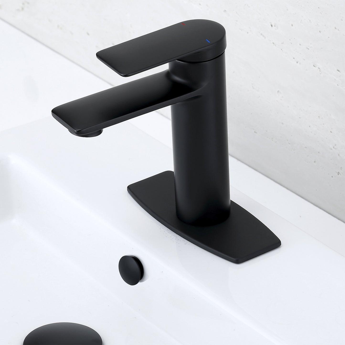 DKPL-6M 6.25 in. x 2.6in. x 0.25 in. Brass Bathroom Vessel Vanity Sink Faucet Hole Cover Deck Plate Escutcheon in Matte Black