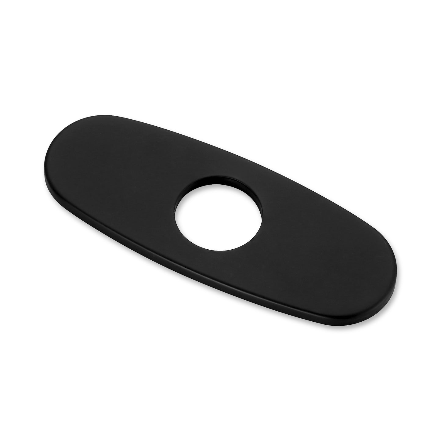 DKPL-7M 6.25 in. x 2.4 in. x 0.25 in. Brass Bathroom Vessel Vanity Sink Faucet Hole Cover Deck Plate Escutcheon in Matte Black