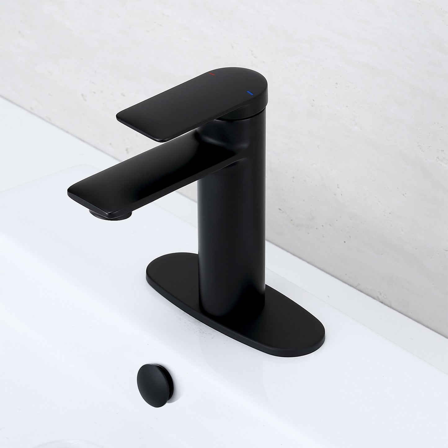 DKPL-7M 6.25 in. x 2.4 in. x 0.25 in. Brass Bathroom Vessel Vanity Sink Faucet Hole Cover Deck Plate Escutcheon in Matte Black