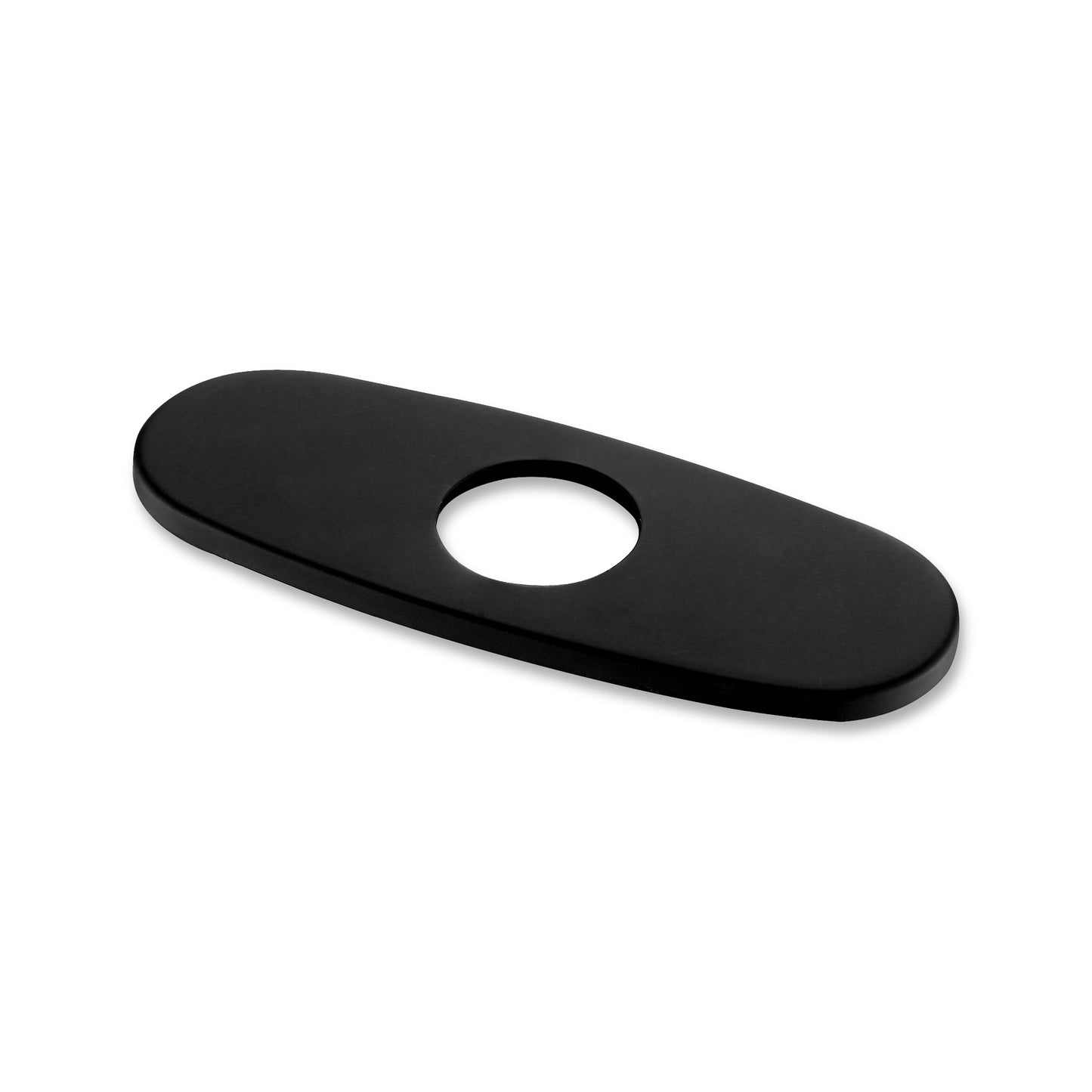 DKPL-7M 6.25 in. x 2.4 in. x 0.25 in. Brass Bathroom Vessel Vanity Sink Faucet Hole Cover Deck Plate Escutcheon in Matte Black