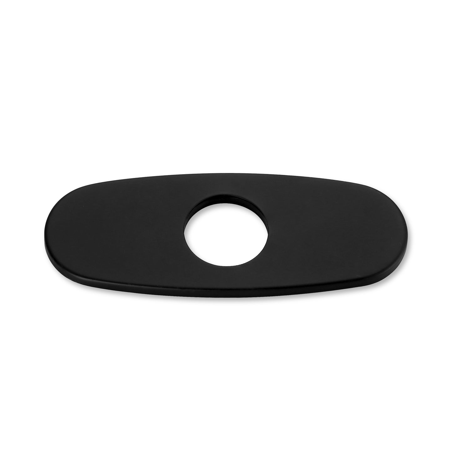 DKPL-7M 6.25 in. x 2.4 in. x 0.25 in. Brass Bathroom Vessel Vanity Sink Faucet Hole Cover Deck Plate Escutcheon in Matte Black