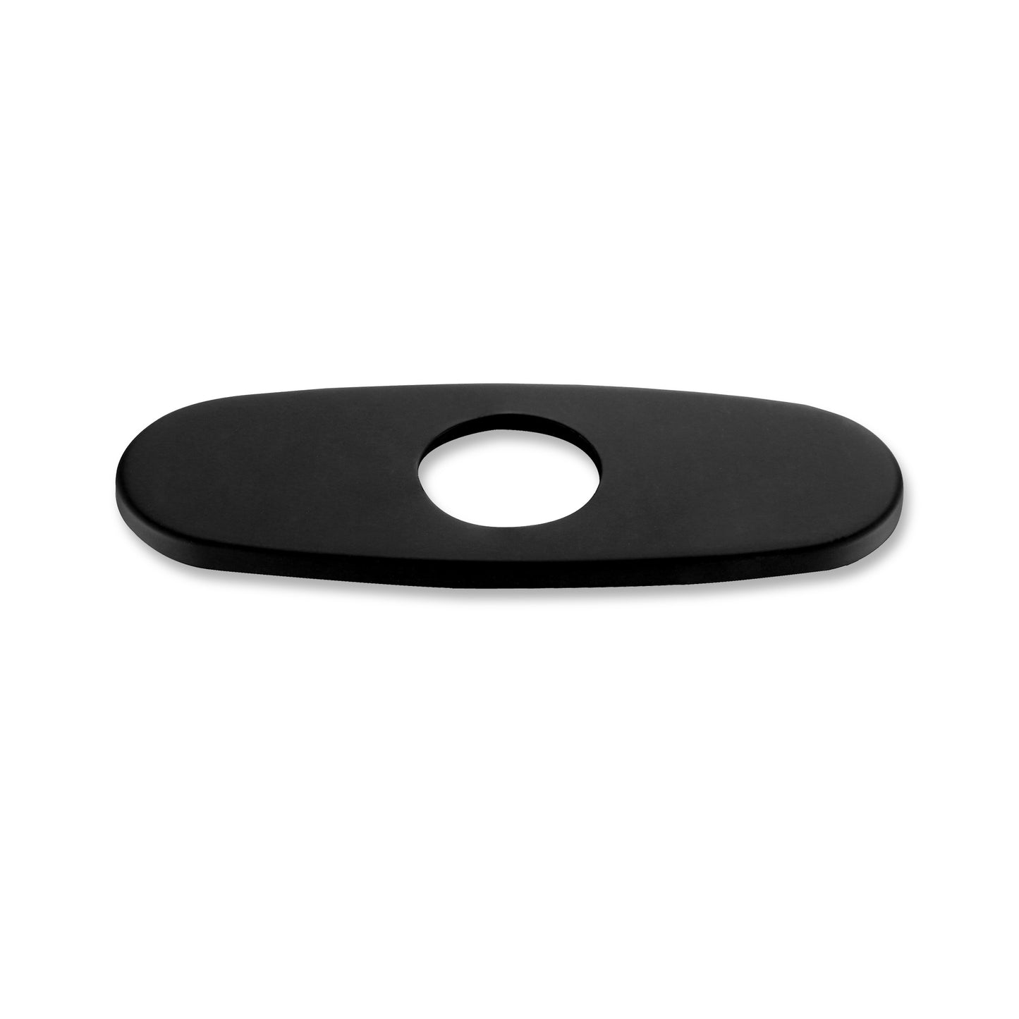 DKPL-7M 6.25 in. x 2.4 in. x 0.25 in. Brass Bathroom Vessel Vanity Sink Faucet Hole Cover Deck Plate Escutcheon in Matte Black