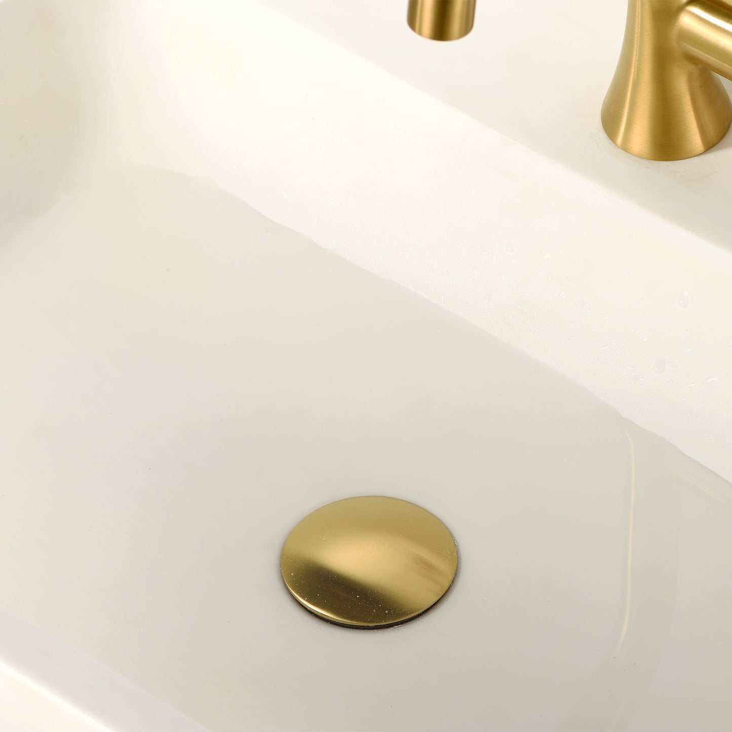 DS01-TG 1-5/8 in. Brass Bathroom and Vessel Sink Push Pop-Up Drain Stopper with No Overflow in Brushed Gold