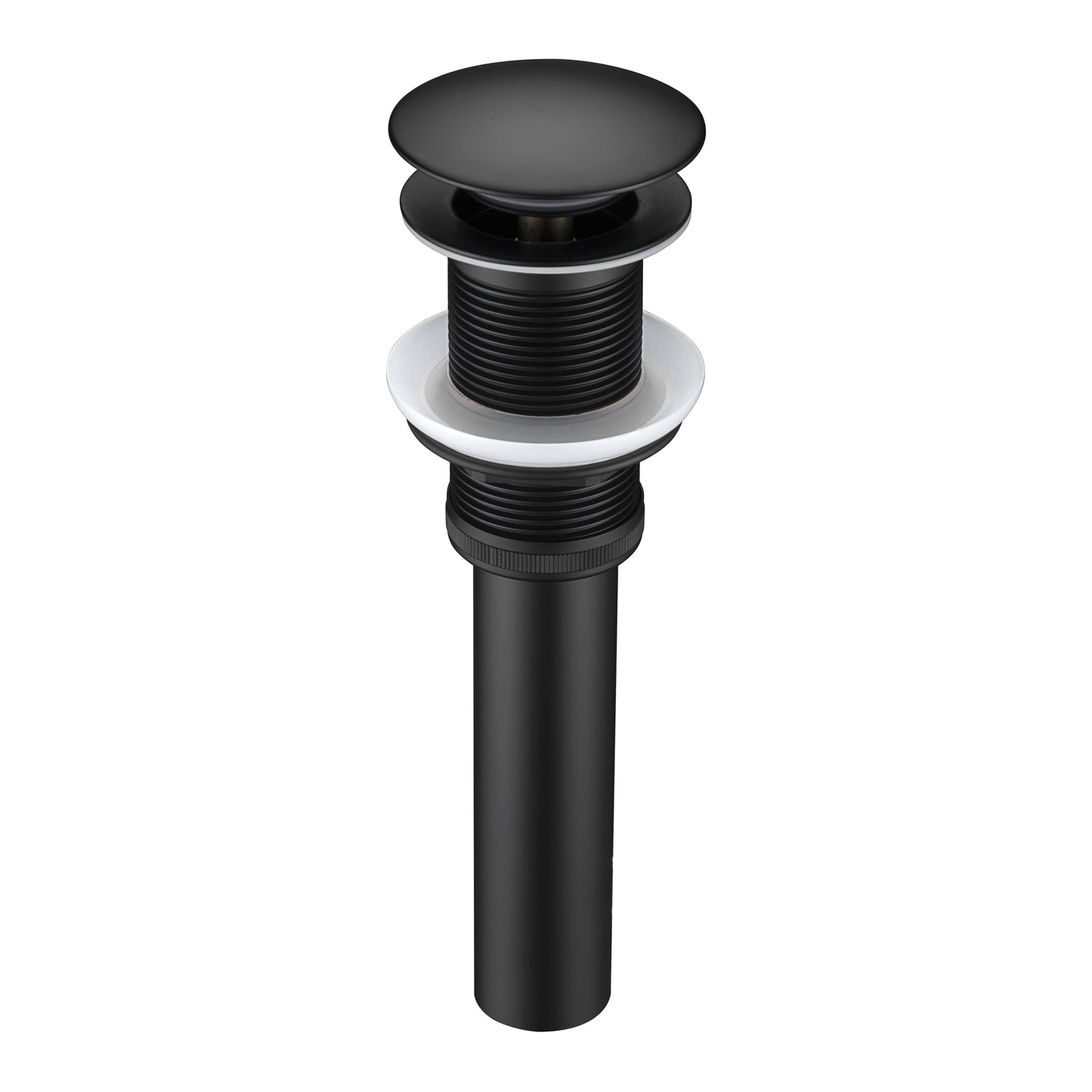 DS01-TM 1-5/8 in. Brass Bathroom and Vessel Sink Push Pop-Up Drain Stopper with No Overflow in Matte Black