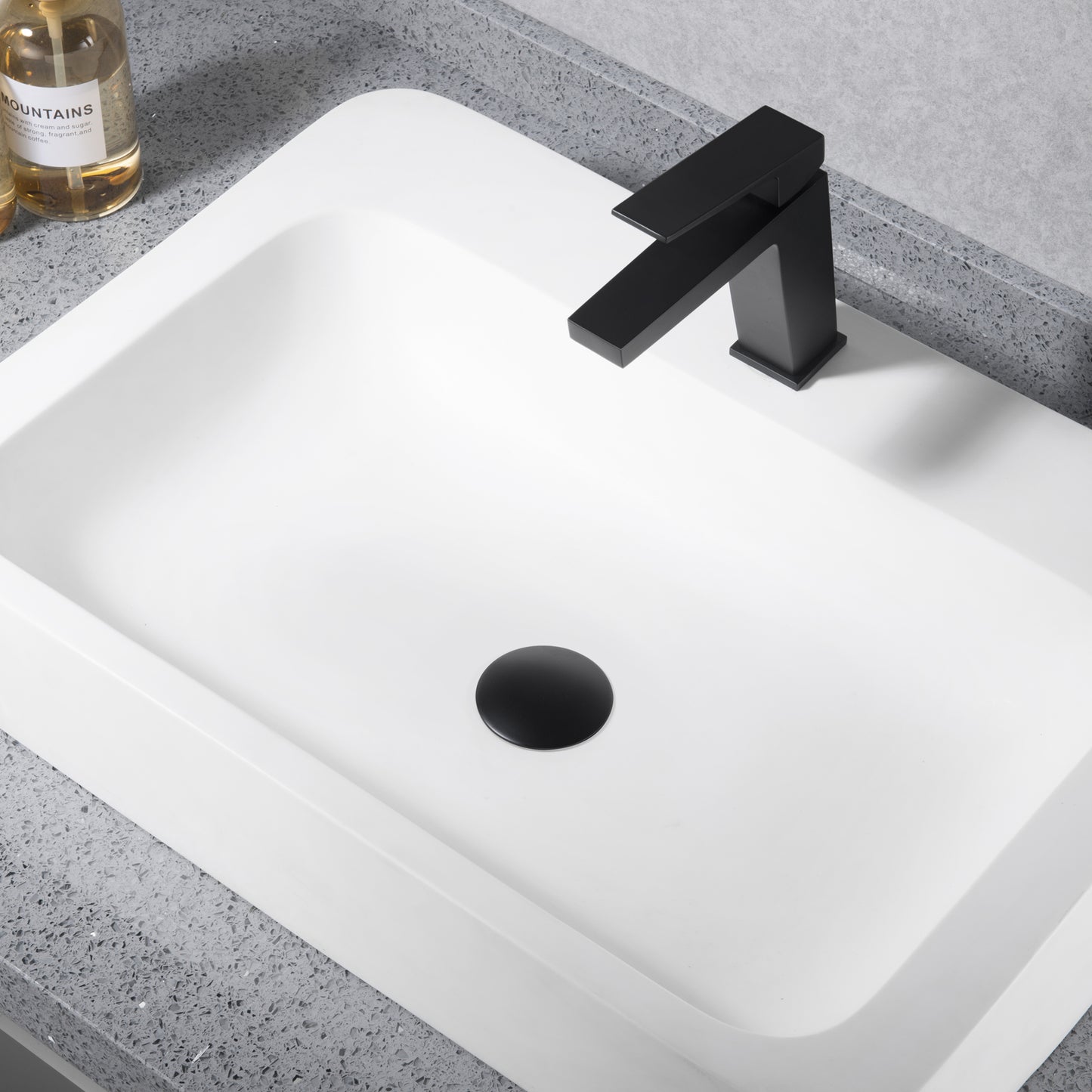 DS01-TM 1-5/8 in. Brass Bathroom and Vessel Sink Push Pop-Up Drain Stopper with No Overflow in Matte Black