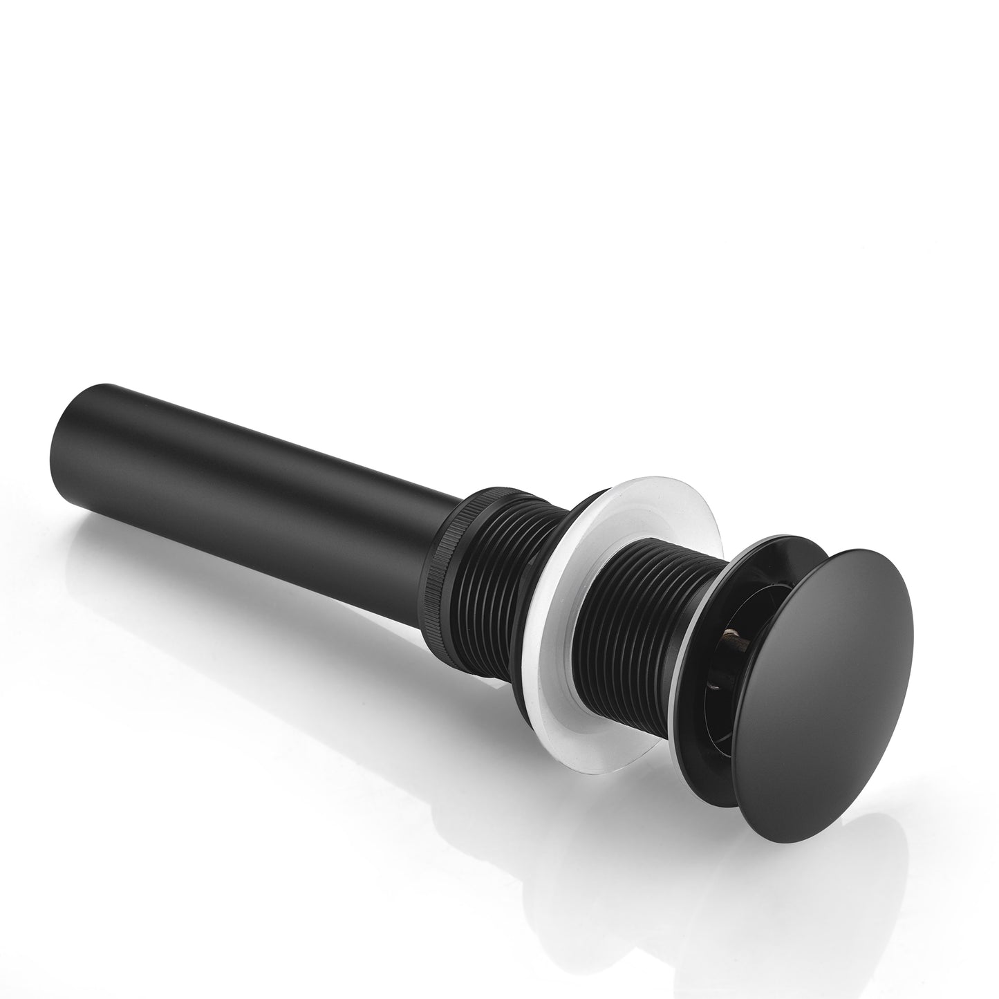 DS01-TM 1-5/8 in. Brass Bathroom and Vessel Sink Push Pop-Up Drain Stopper with No Overflow in Matte Black