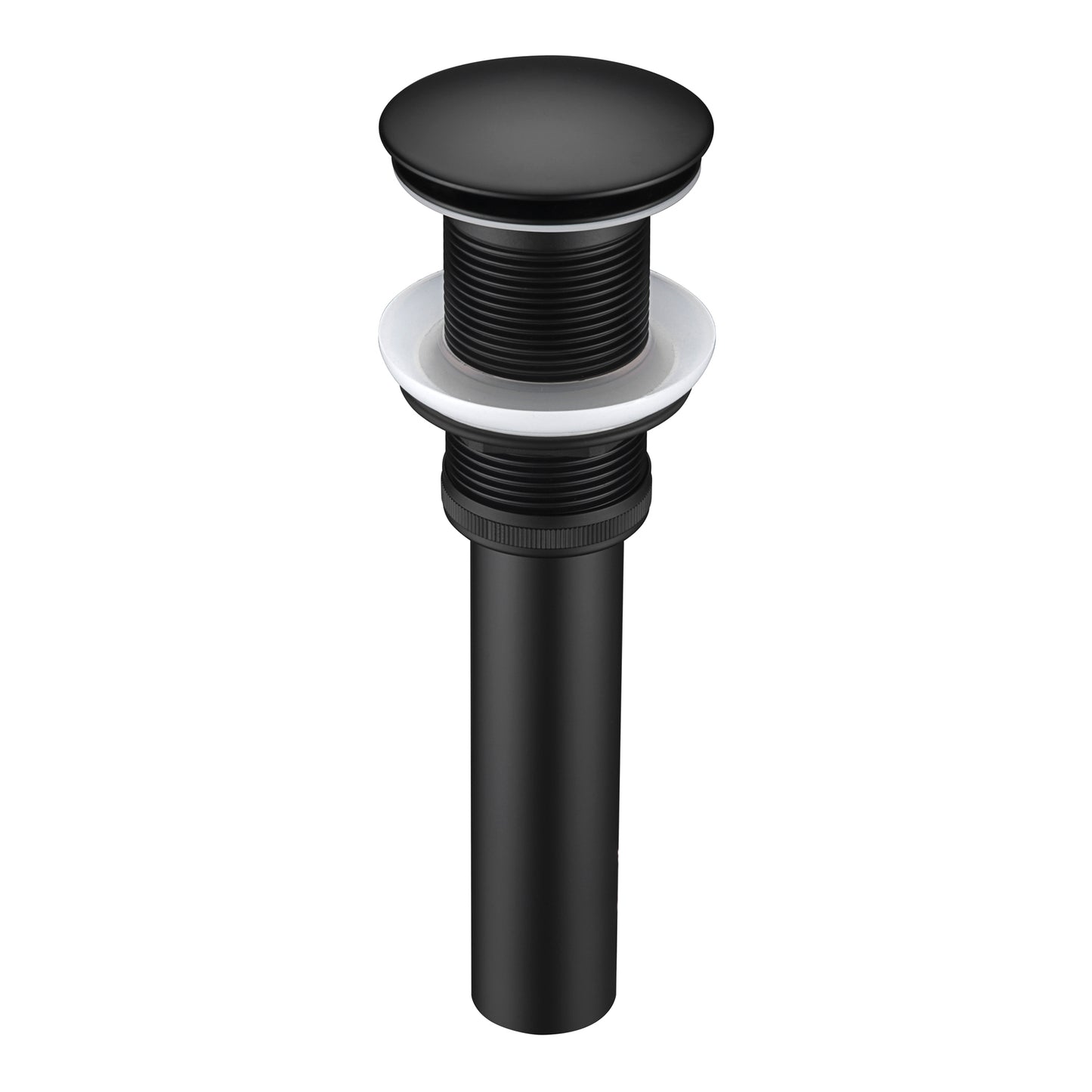 DS01-TM 1-5/8 in. Brass Bathroom and Vessel Sink Push Pop-Up Drain Stopper with No Overflow in Matte Black