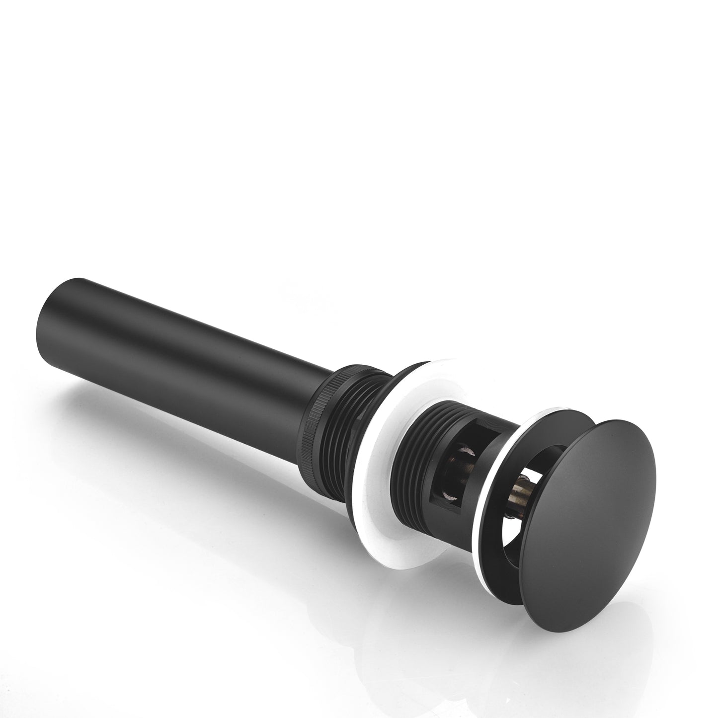 DS02-TM 1-5/8 in. Brass Bathroom and Vessel Sink Push Pop-Up Drain Stopper With Overflow in Matte Black