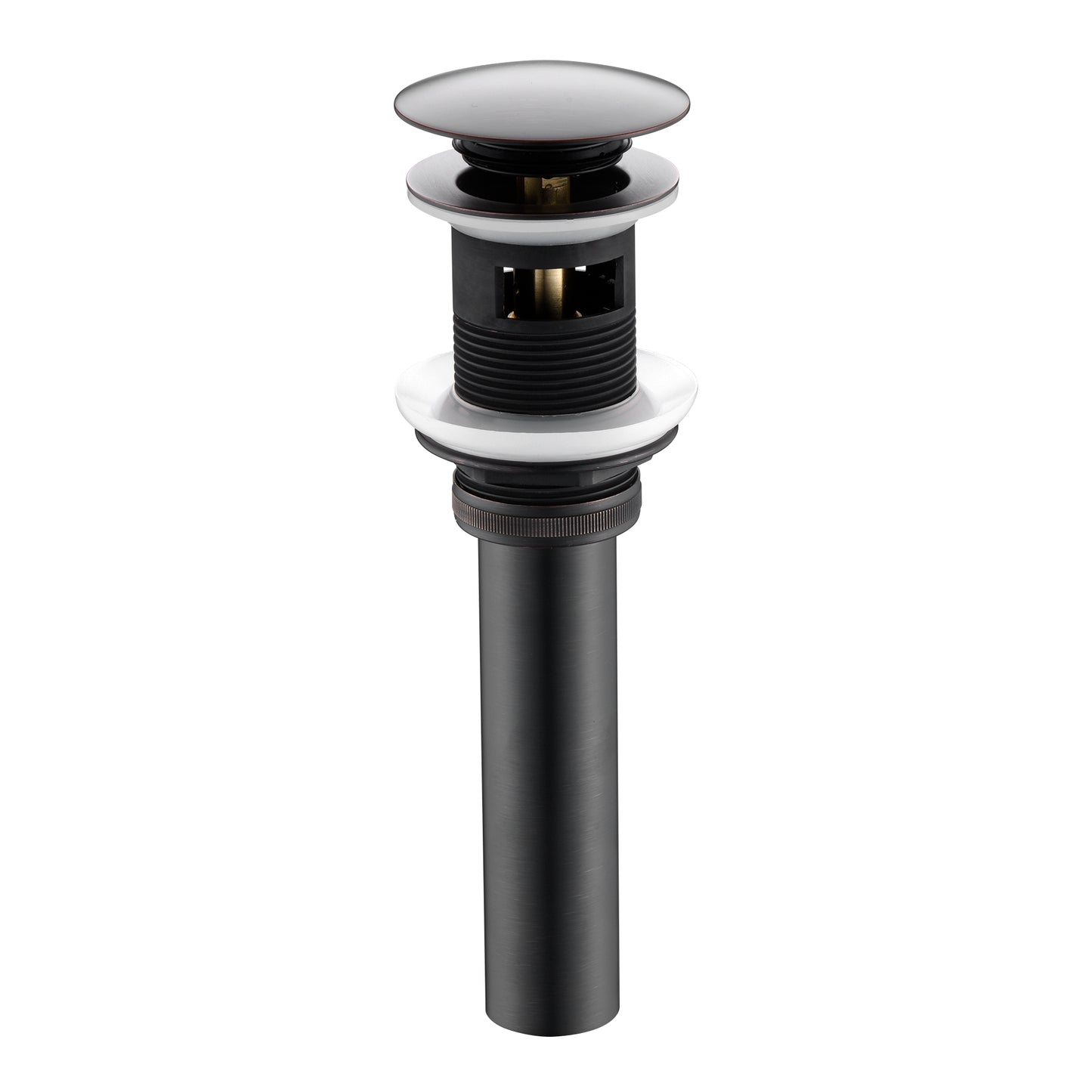 DS02-TO 1-5/8 in. Brass Bathroom and Vessel Sink Push Pop-Up Drain Stopper With Overflow in Oil Rubbed Bronze