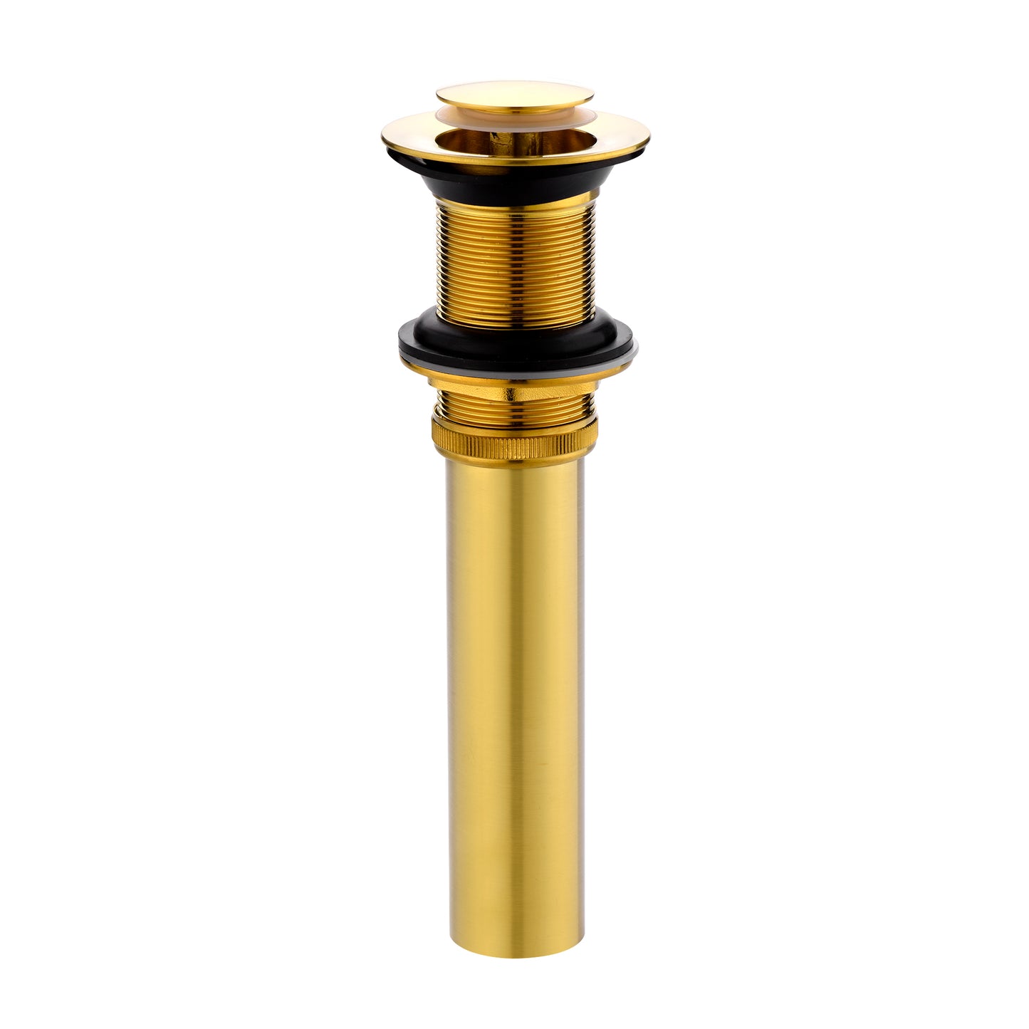 DS03-TG 1-1/2 in. Brass Bathroom and Vessel Sink Push Pop-Up Drain Stopper with No Overflow in Brushed Gold