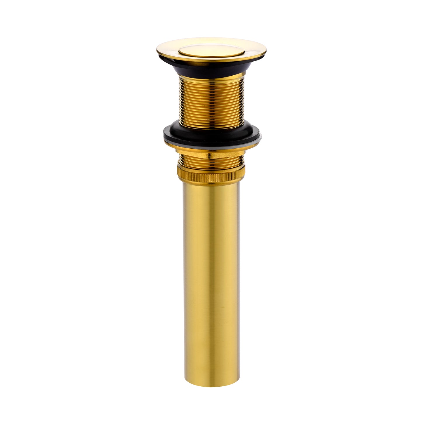 DS03-TG 1-1/2 in. Brass Bathroom and Vessel Sink Push Pop-Up Drain Stopper with No Overflow in Brushed Gold