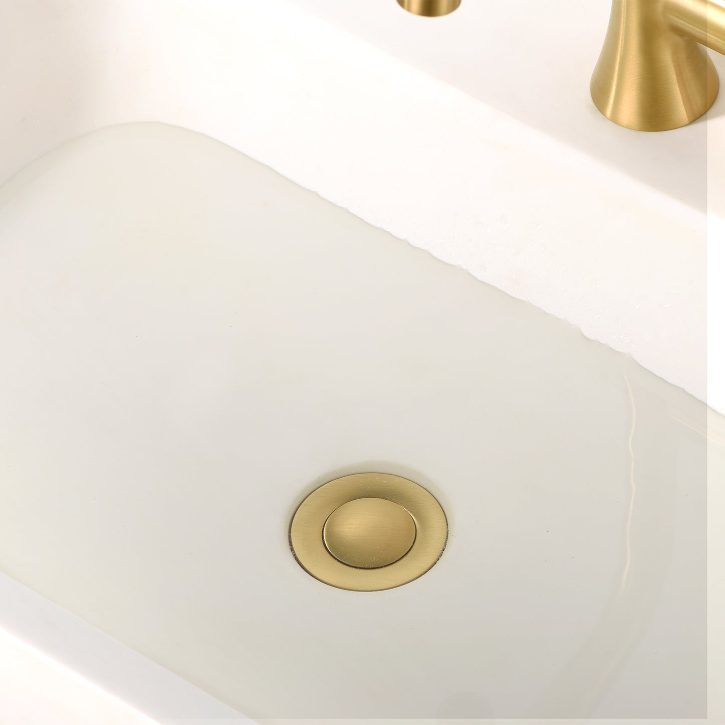 DS03-TG 1-1/2 in. Brass Bathroom and Vessel Sink Push Pop-Up Drain Stopper with No Overflow in Brushed Gold
