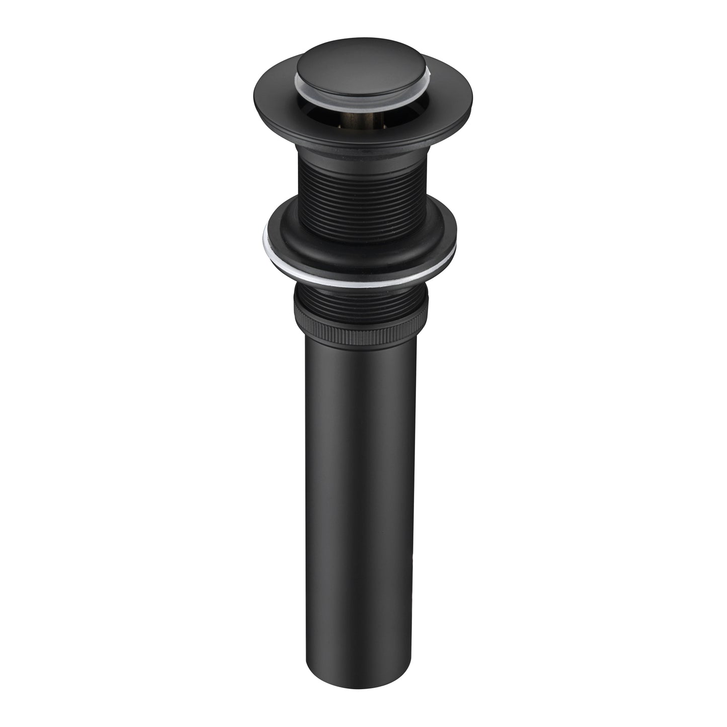 DS03-TM 1-1/2 in. Brass Bathroom and Vessel Sink Push Pop-Up Drain Stopper with No Overflow in Matte Black