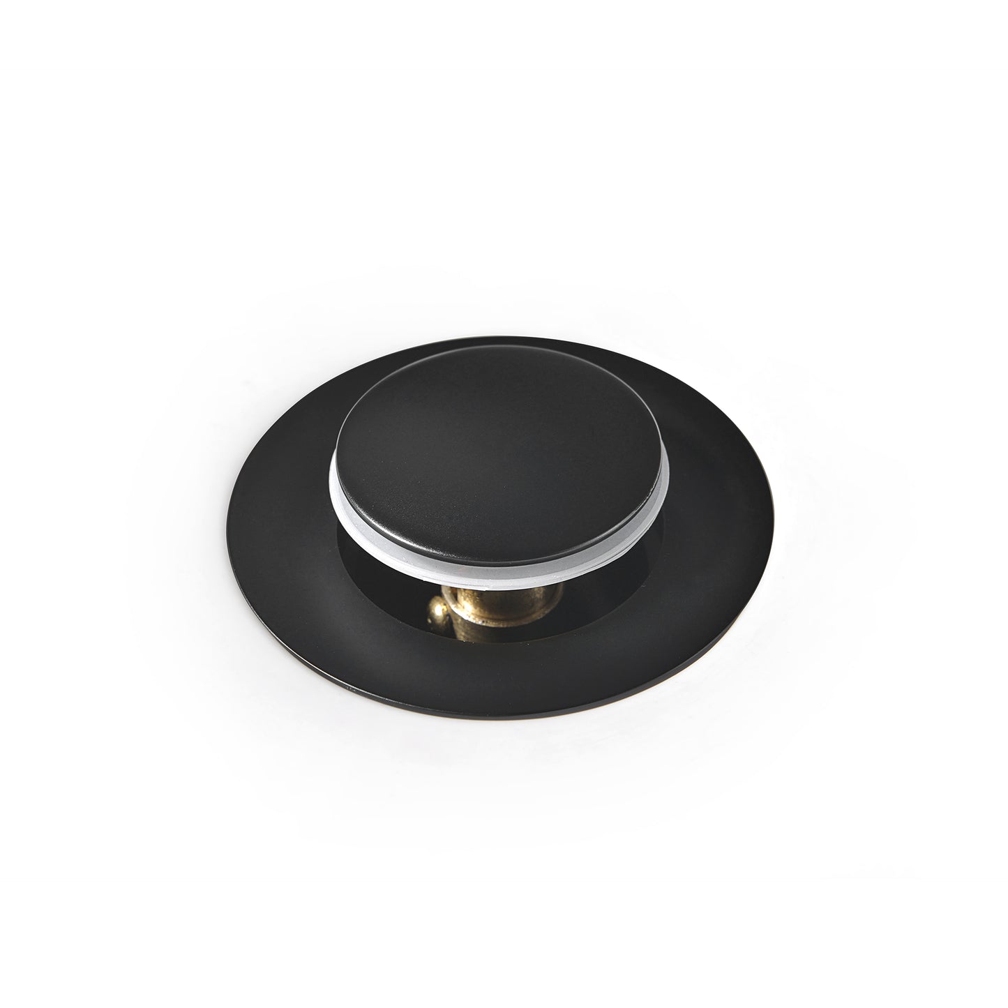 DS03-TM 1-1/2 in. Brass Bathroom and Vessel Sink Push Pop-Up Drain Stopper with No Overflow in Matte Black