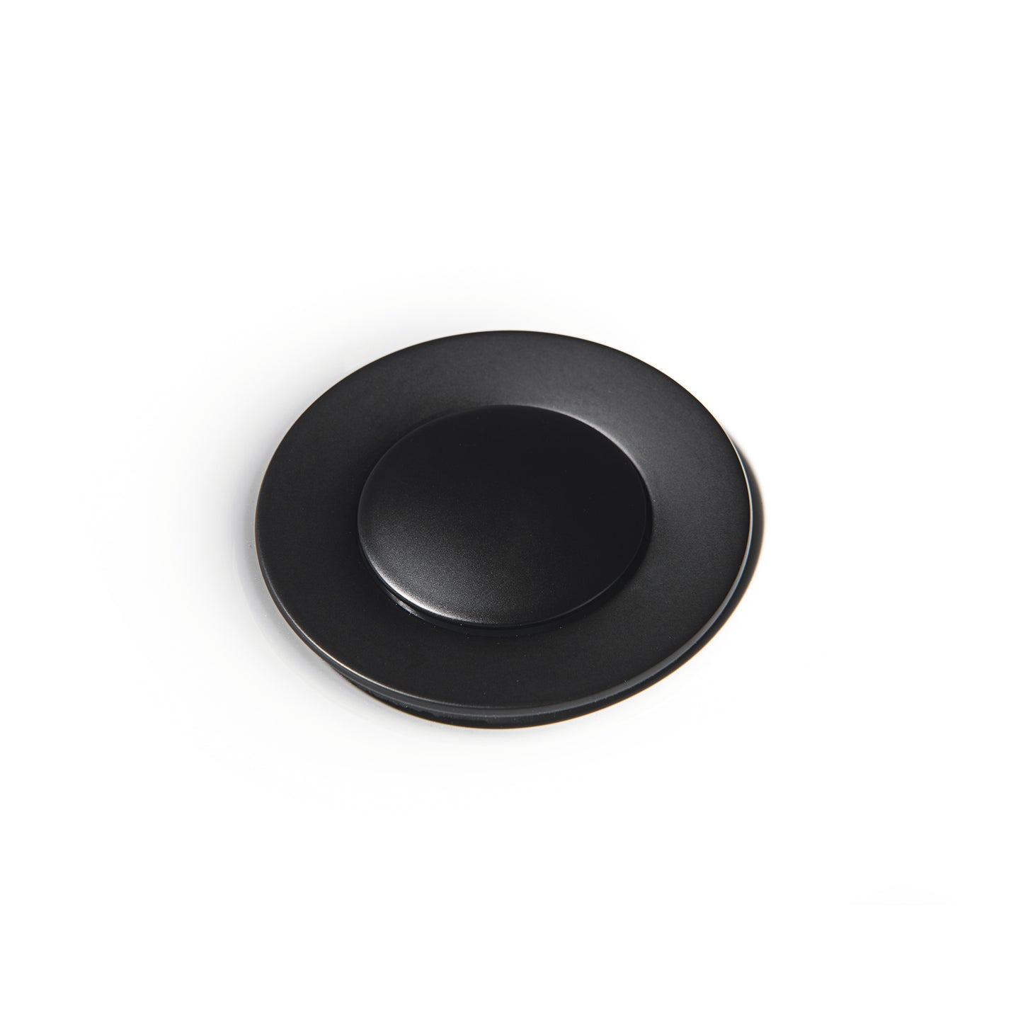 DS03-TM 1-1/2 in. Brass Bathroom and Vessel Sink Push Pop-Up Drain Stopper with No Overflow in Matte Black