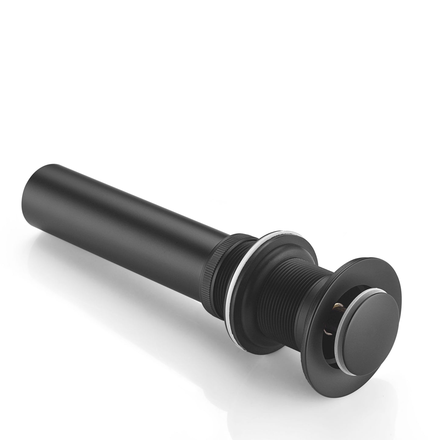 DS03-TM 1-1/2 in. Brass Bathroom and Vessel Sink Push Pop-Up Drain Stopper with No Overflow in Matte Black