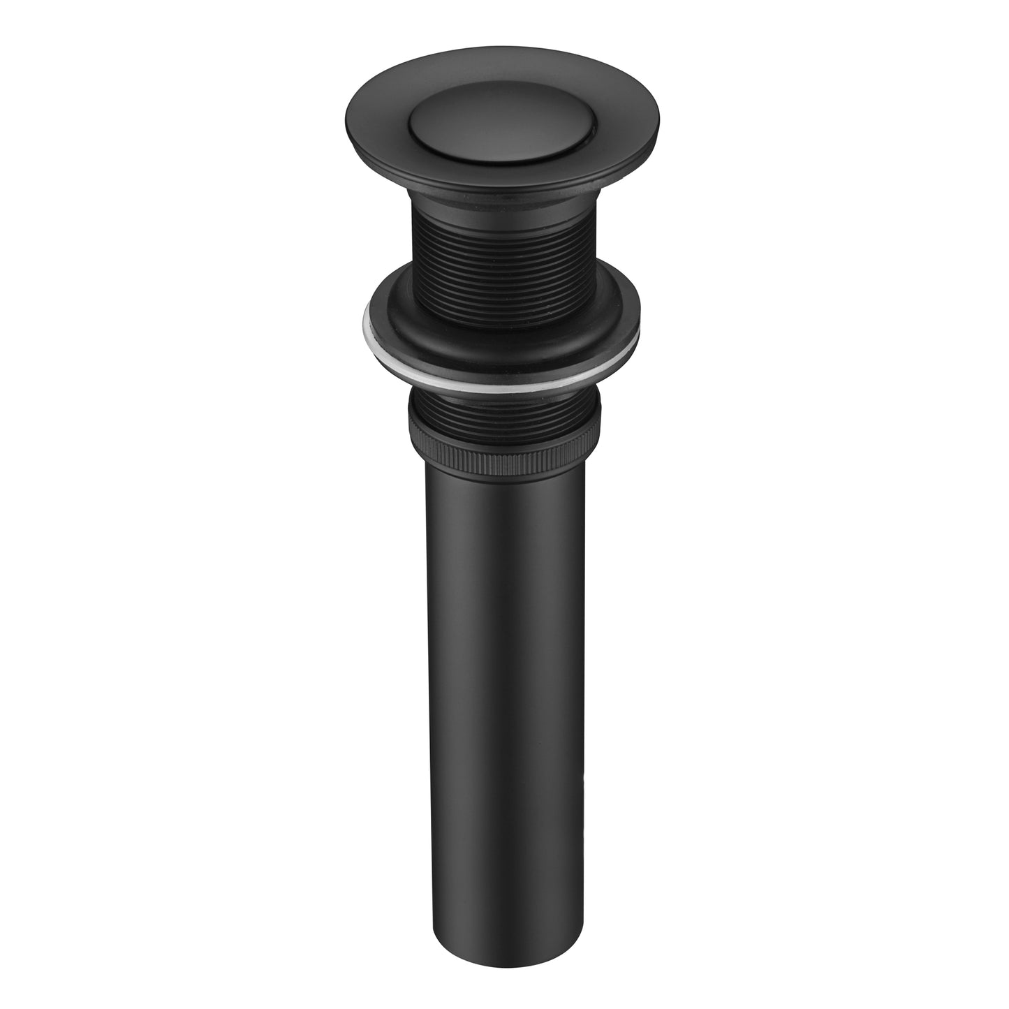 DS03-TM 1-1/2 in. Brass Bathroom and Vessel Sink Push Pop-Up Drain Stopper with No Overflow in Matte Black
