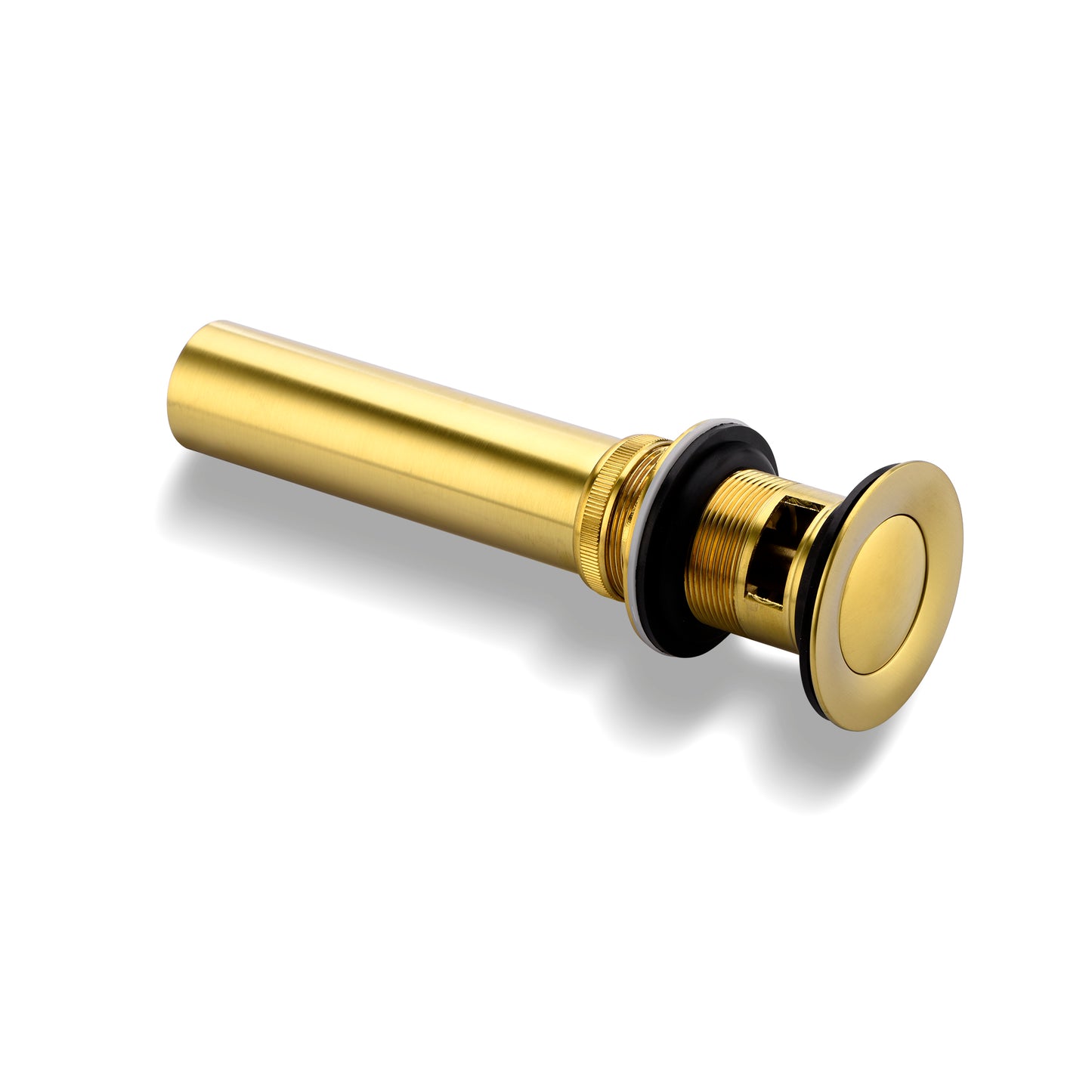 DS04-TG 1-1/2 in. Brass Bathroom and Vessel Sink Push Pop-Up Drain Stopper With Overflow in Brushed Gold