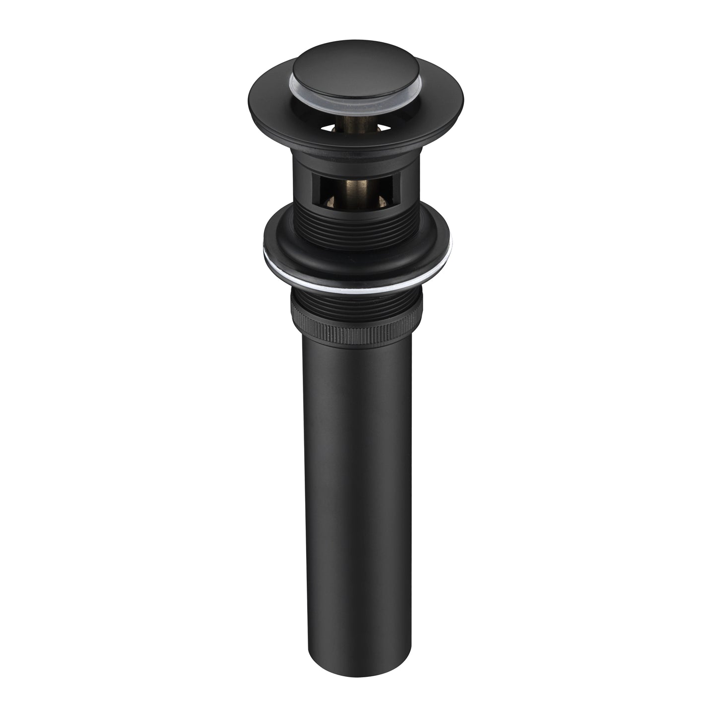 DS04-TM 1-1/2 in. Brass Bathroom and Vessel Sink Push Pop-Up Drain Stopper With Overflow in Matte Black