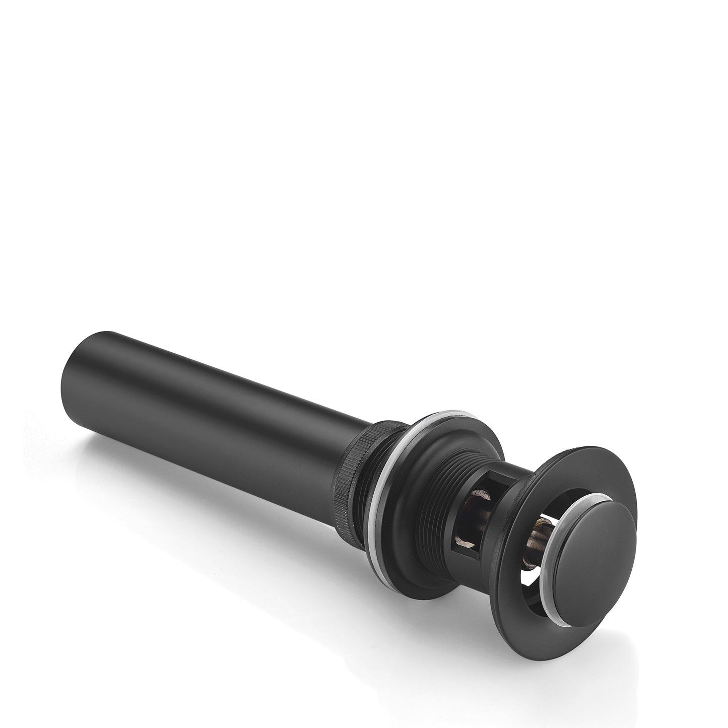 DS04-TM 1-1/2 in. Brass Bathroom and Vessel Sink Push Pop-Up Drain Stopper With Overflow in Matte Black