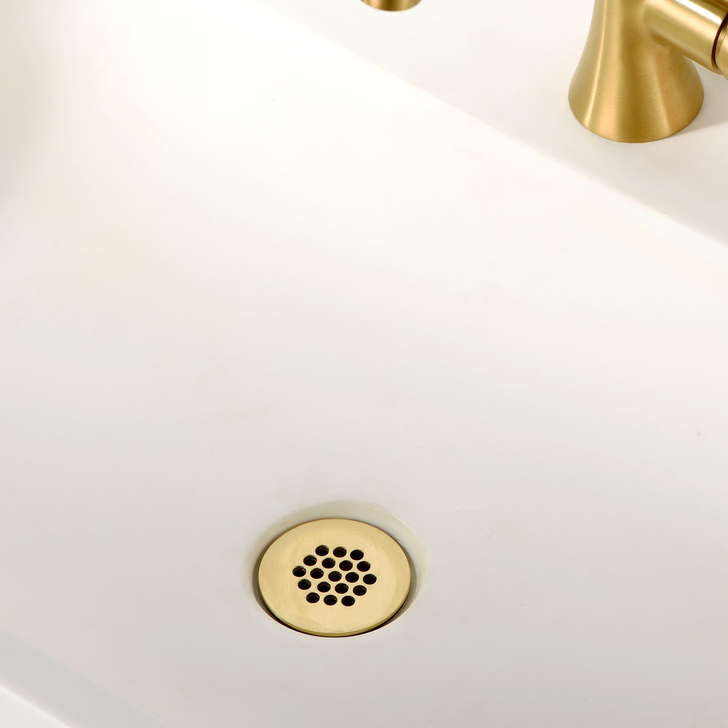 DS05-TG 1-1/2 in. Brass Bathroom and Vessel Sink Grid Drain Stopper Strainer with No Overflow in Brushed Gold