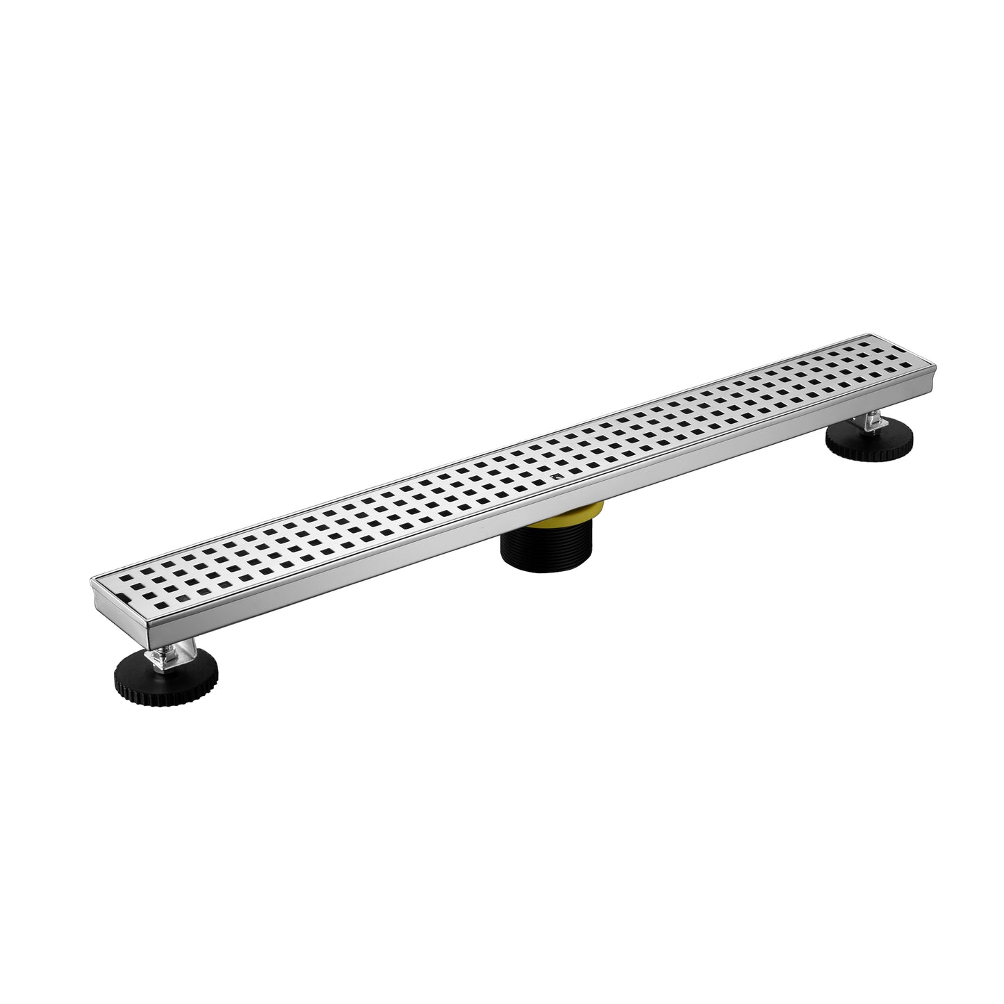 FD01-24-TB 24 in. Stainless Steel Linear Shower Drain with Square Pattern Drain Cover in Stainless Steel