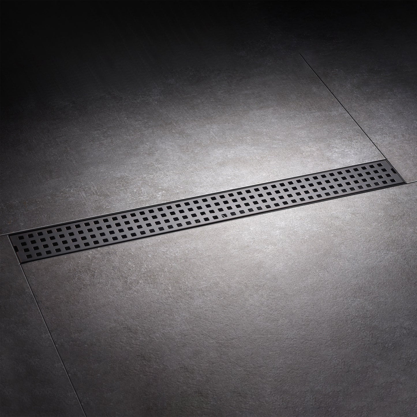 FD01-24-TO 24 in. Stainless Steel Linear Shower Drain with Square Pattern Drain Cover in Oil Rubbed Bronze