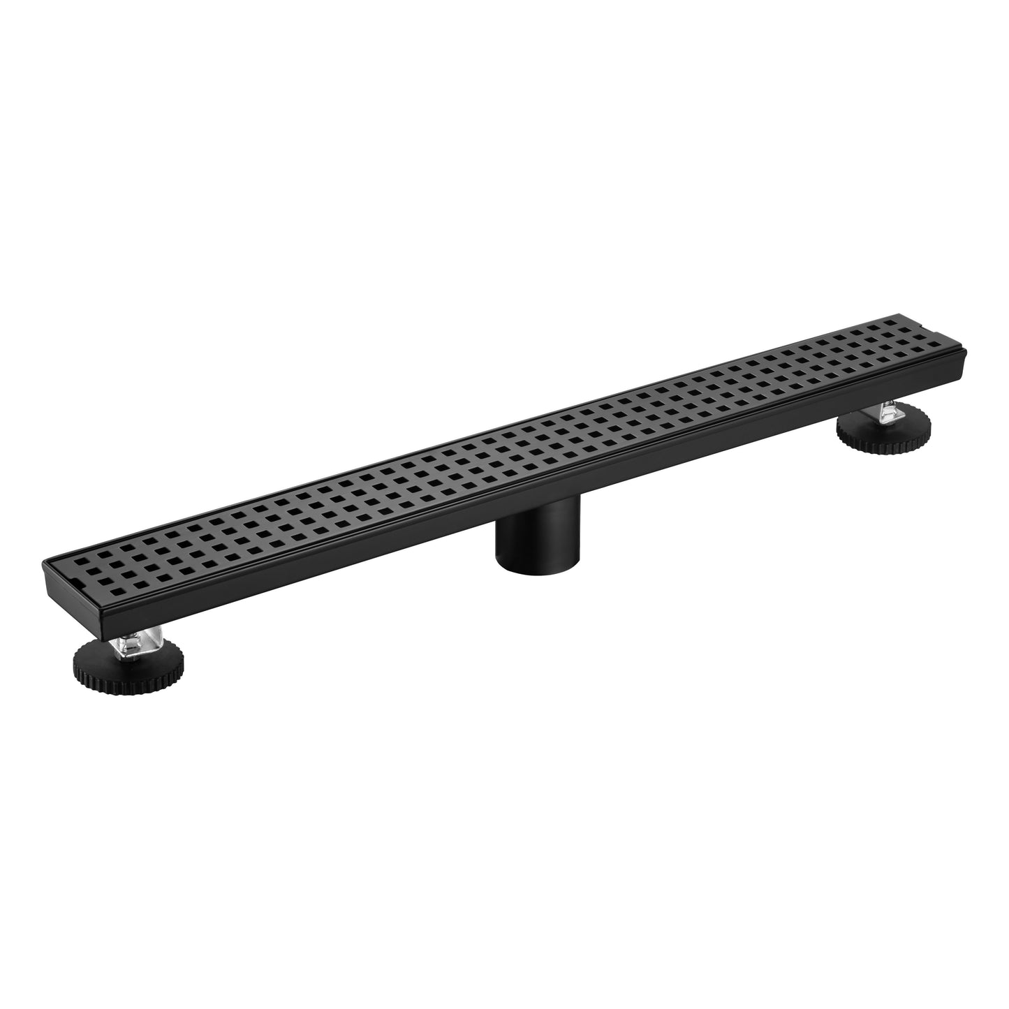 FD01-24-TO 24 in. Stainless Steel Linear Shower Drain with Square Pattern Drain Cover in Oil Rubbed Bronze