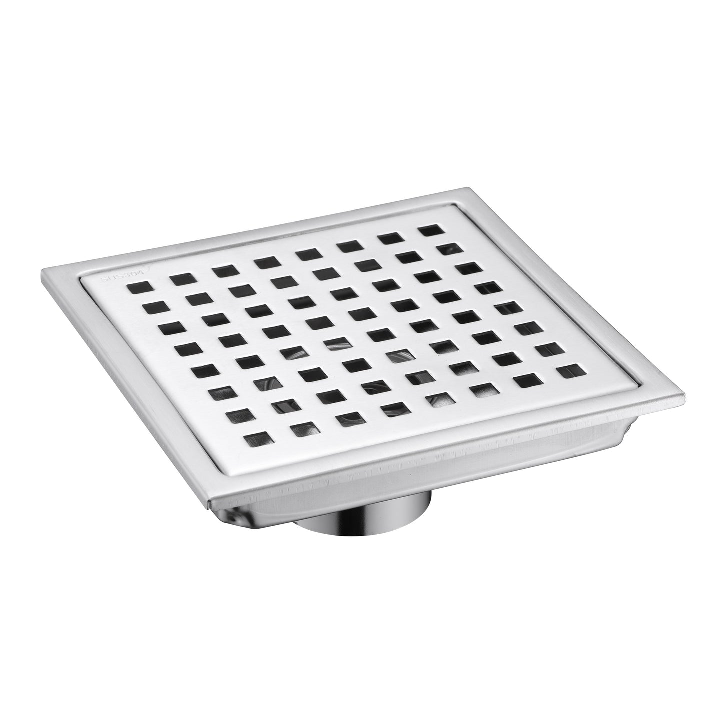 FD01-6-TB 6 in. x 6 in. Stainless Steel Square Shower Drain in Stainless Steel