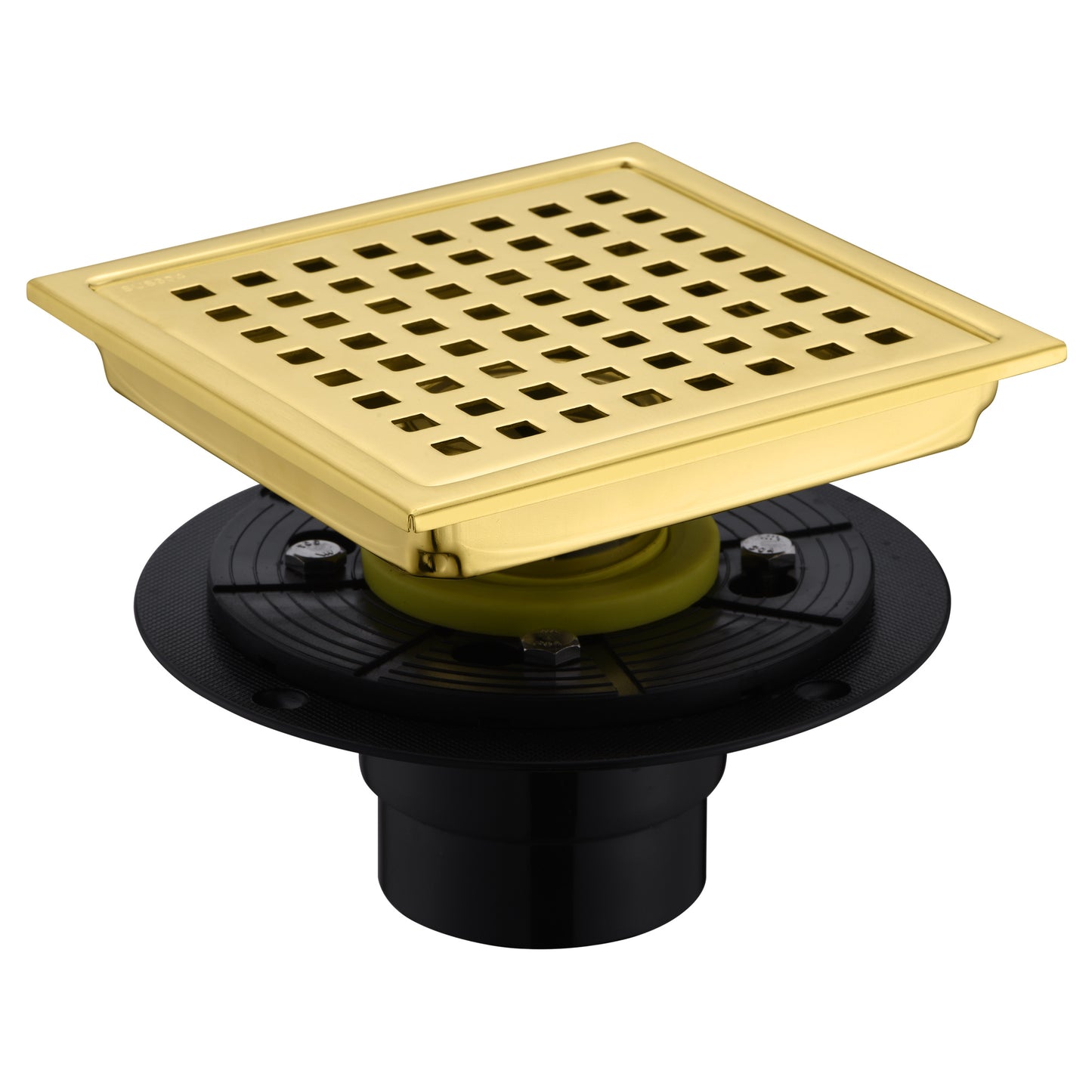 FD01-6-TG 6 in. x 6 in. Stainless Steel Square Shower Drain in Brushed Gold