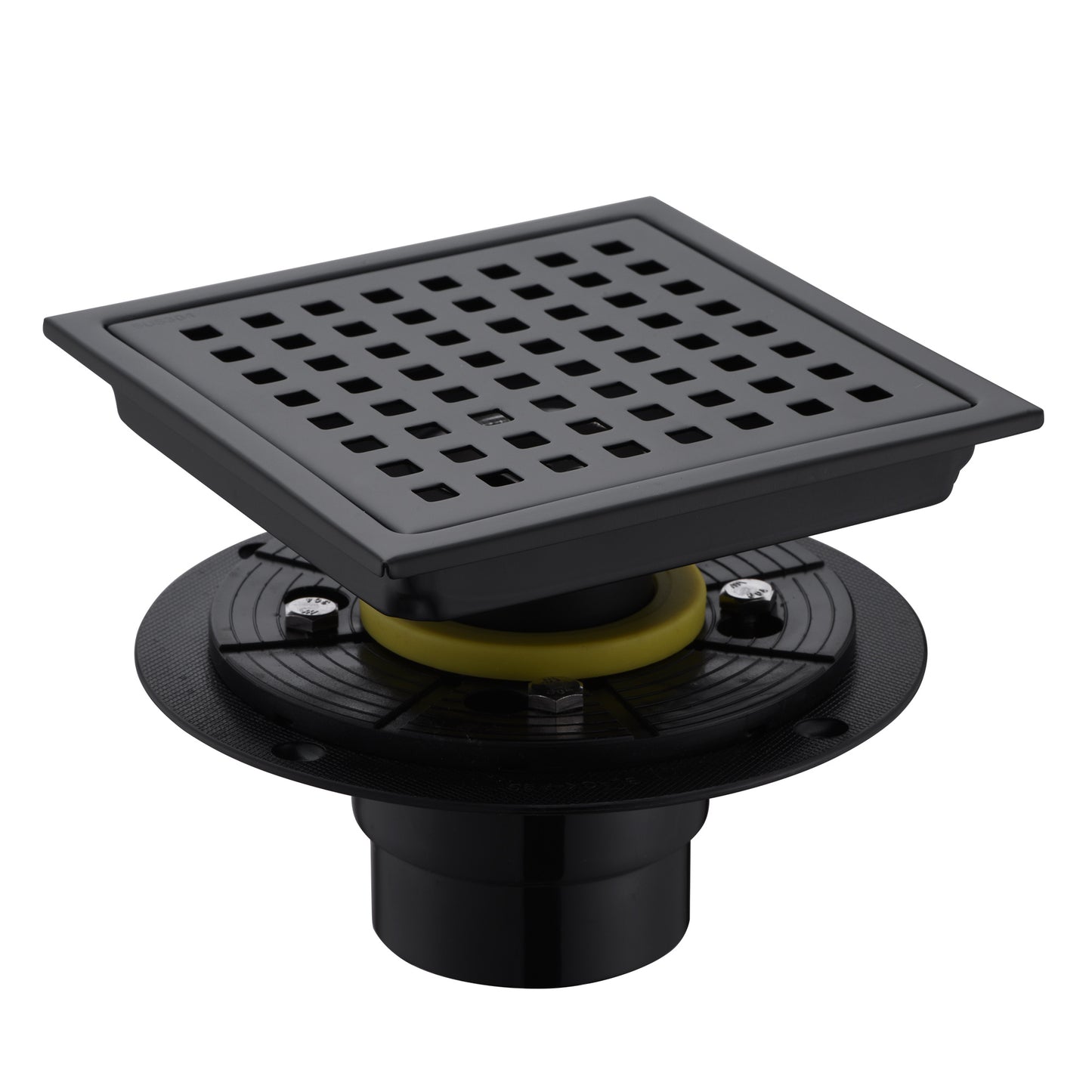 FD01-6-TM 6 in. x 6 in. Stainless Steel Square Shower Drain in Matte Black