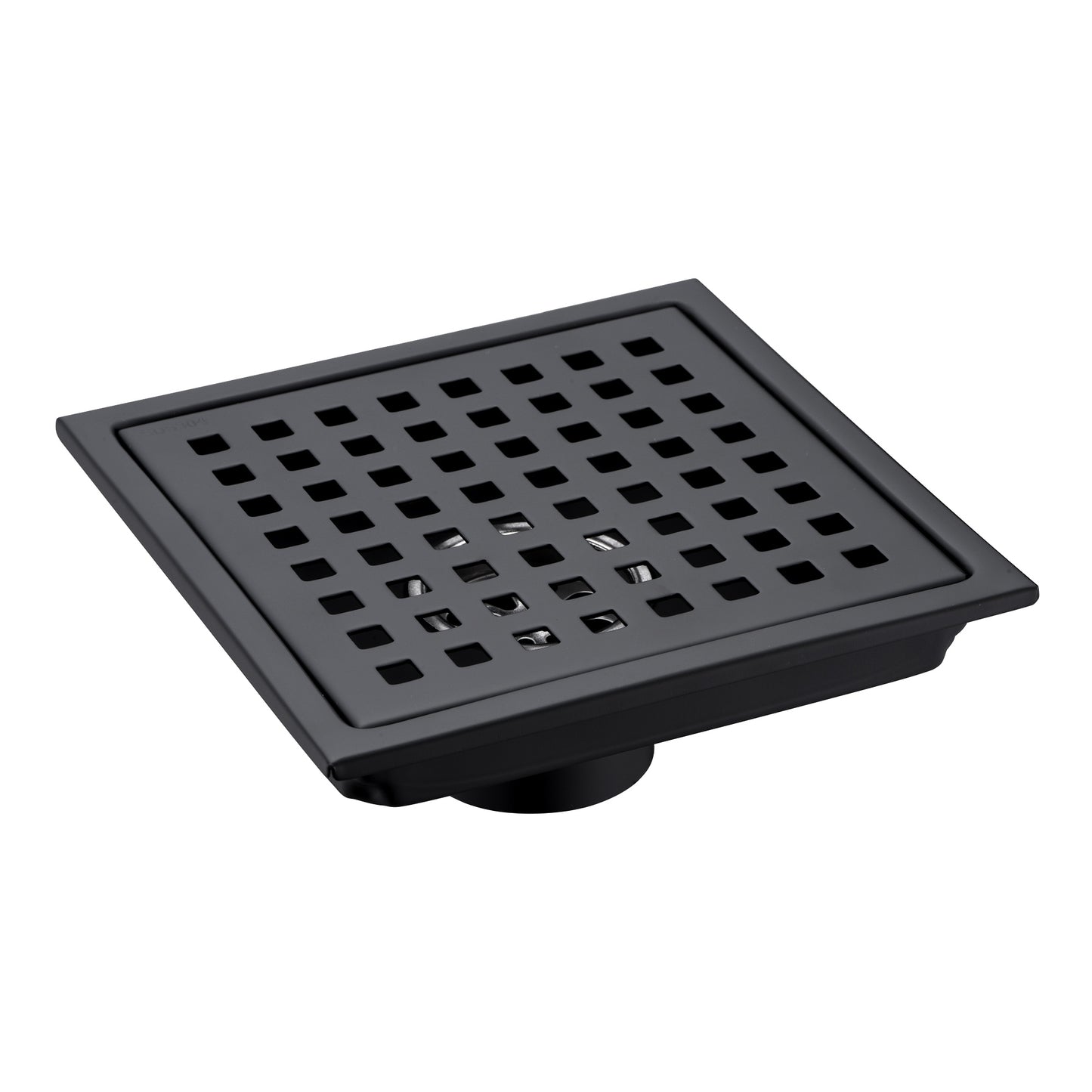 FD01-6-TM 6 in. x 6 in. Stainless Steel Square Shower Drain in Matte Black