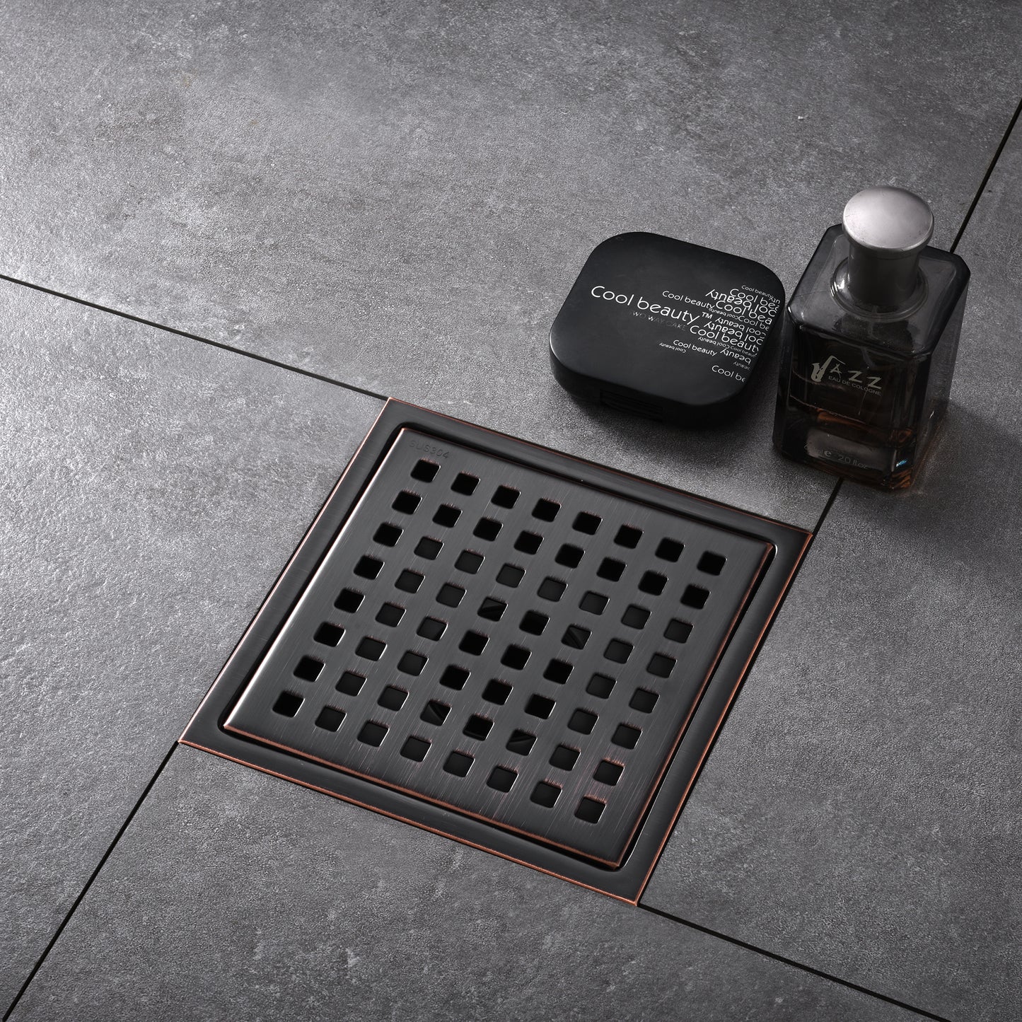 FD01-6-TO 6 in. x 6 in. Stainless Steel Square Shower Drain in Oil Rubbed Bronze