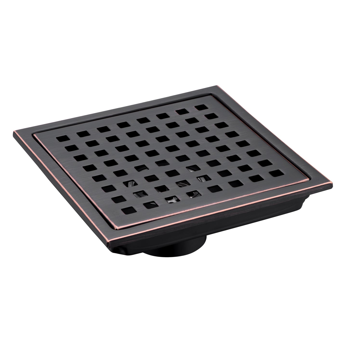 FD01-6-TO 6 in. x 6 in. Stainless Steel Square Shower Drain in Oil Rubbed Bronze