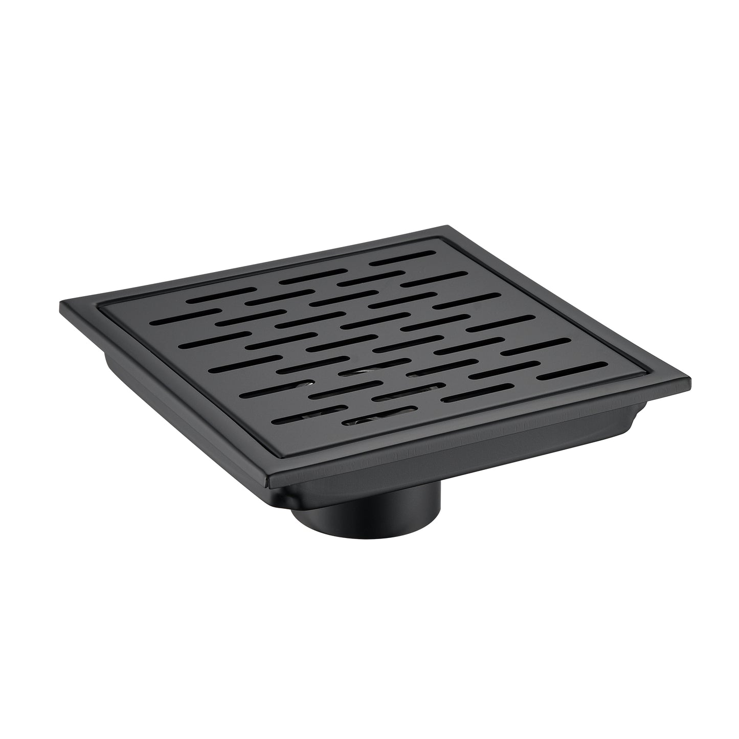 FD02-6-TM 6 in. x 6 in. Stainless Steel Square Shower Floor Drain in Matte Black
