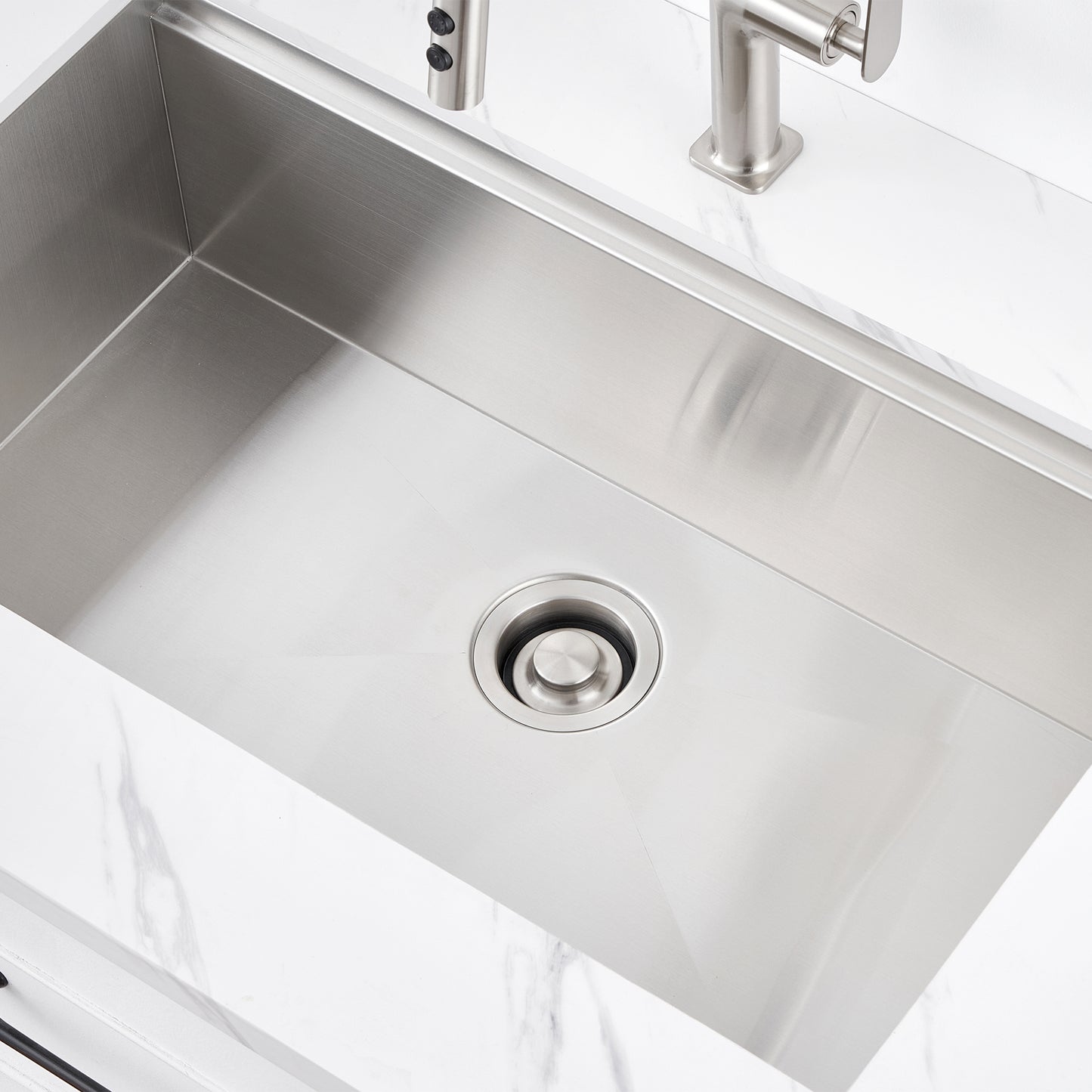 GD02-B Kitchen Sink Garbage Disposal Flange and Stopper in Brushed Stainless Steel