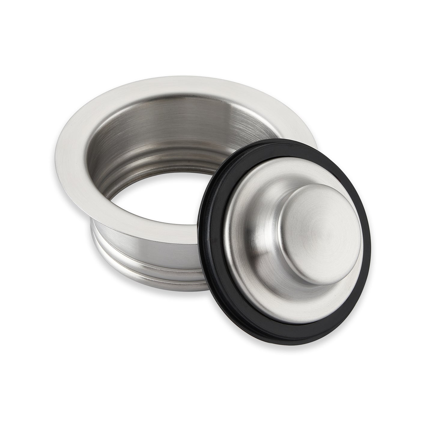 GD02-B Kitchen Sink Garbage Disposal Flange and Stopper in Brushed Stainless Steel