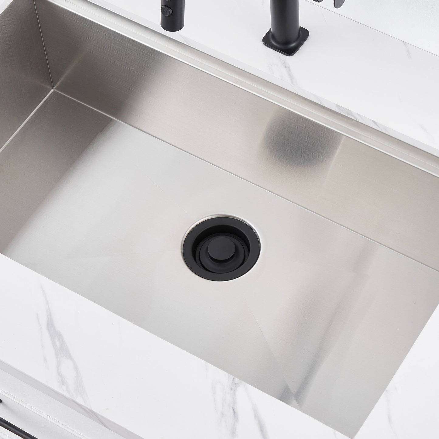GD02-M Kitchen Sink Garbage Disposal Flange and Stopper in Matte Black