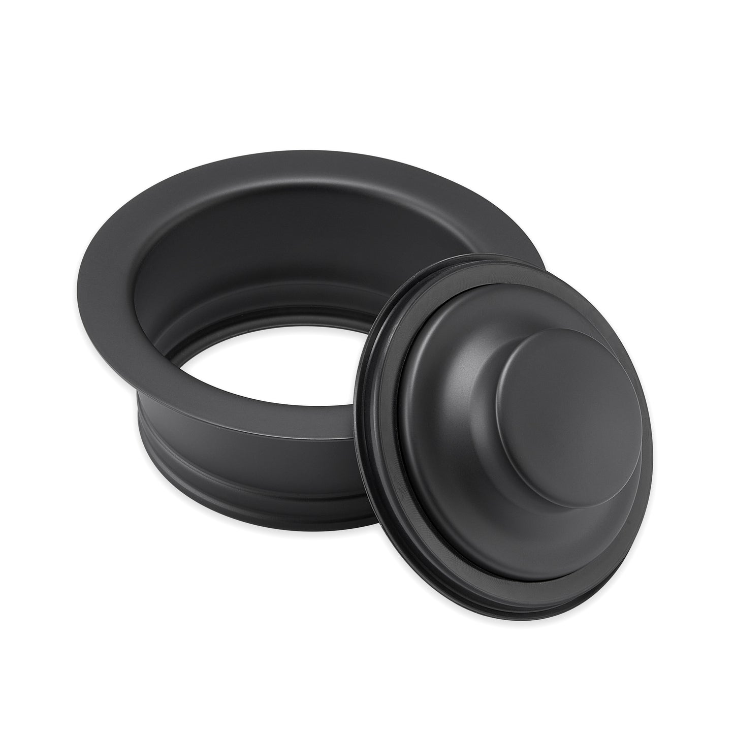 GD02-M Kitchen Sink Garbage Disposal Flange and Stopper in Matte Black