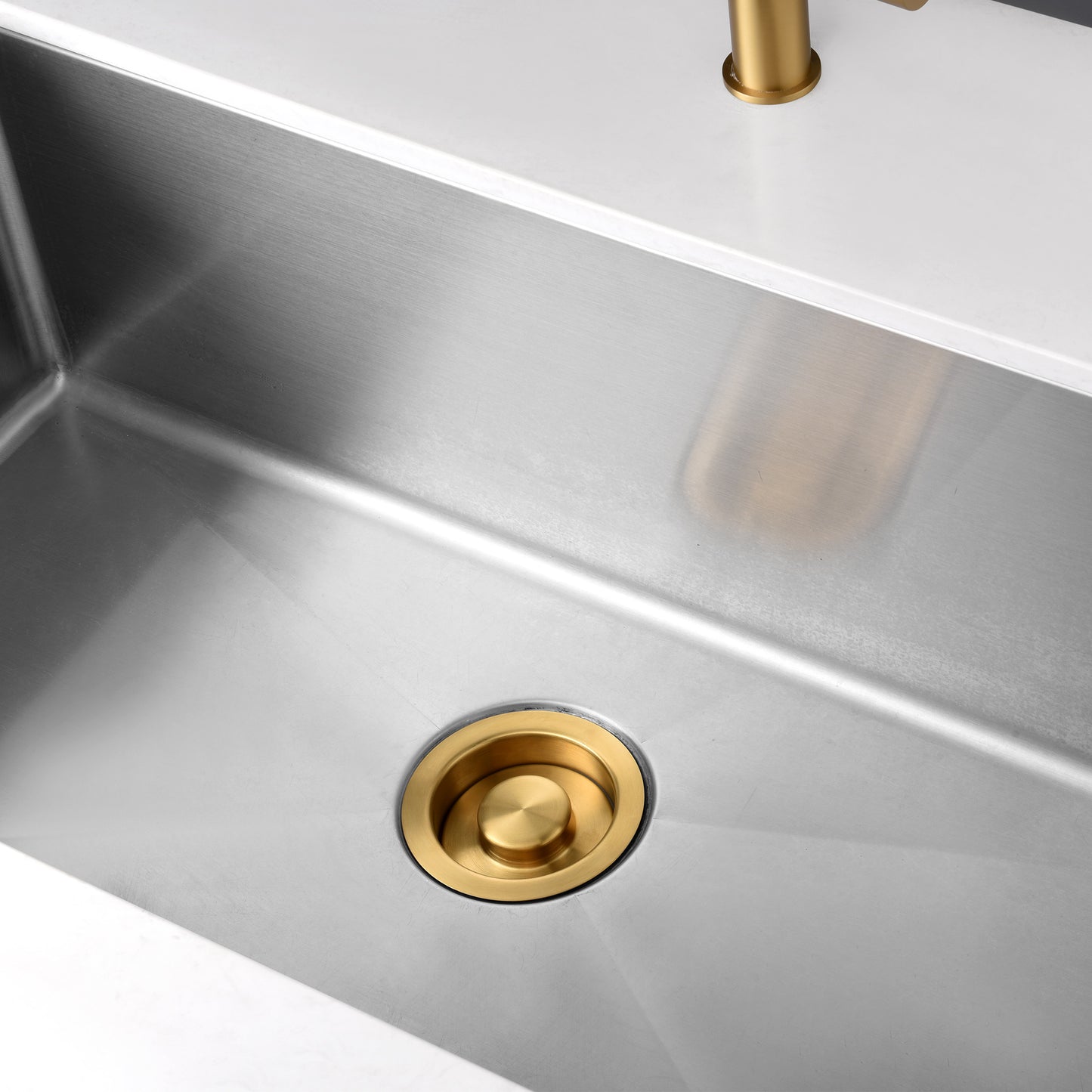 GD01-G Kitchen Sink Garbage Disposal Flange and Stopper in Brushed Gold