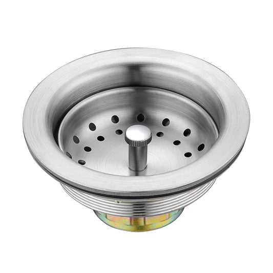 KS01-B 3-1/2 in. Drop-In Kitchen or Bar Sink Basket Strainer in Brushed Nickel